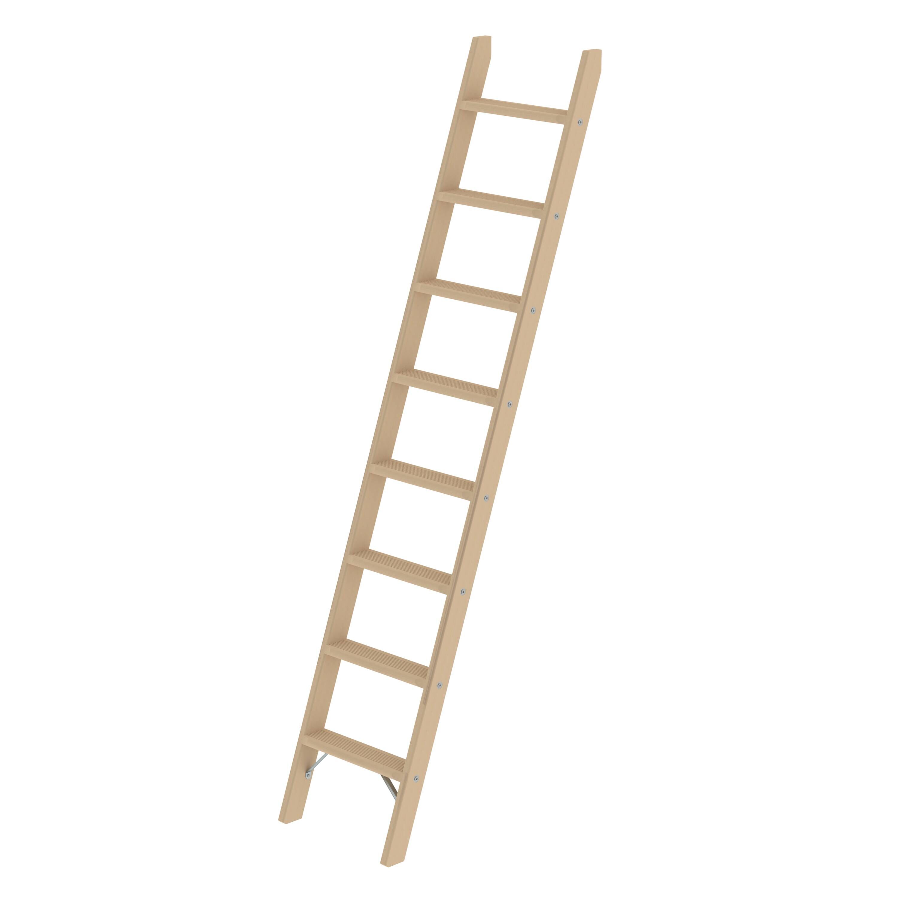 Stufen-Anlegeleiter Holz ohne Traverse 8 Stufen