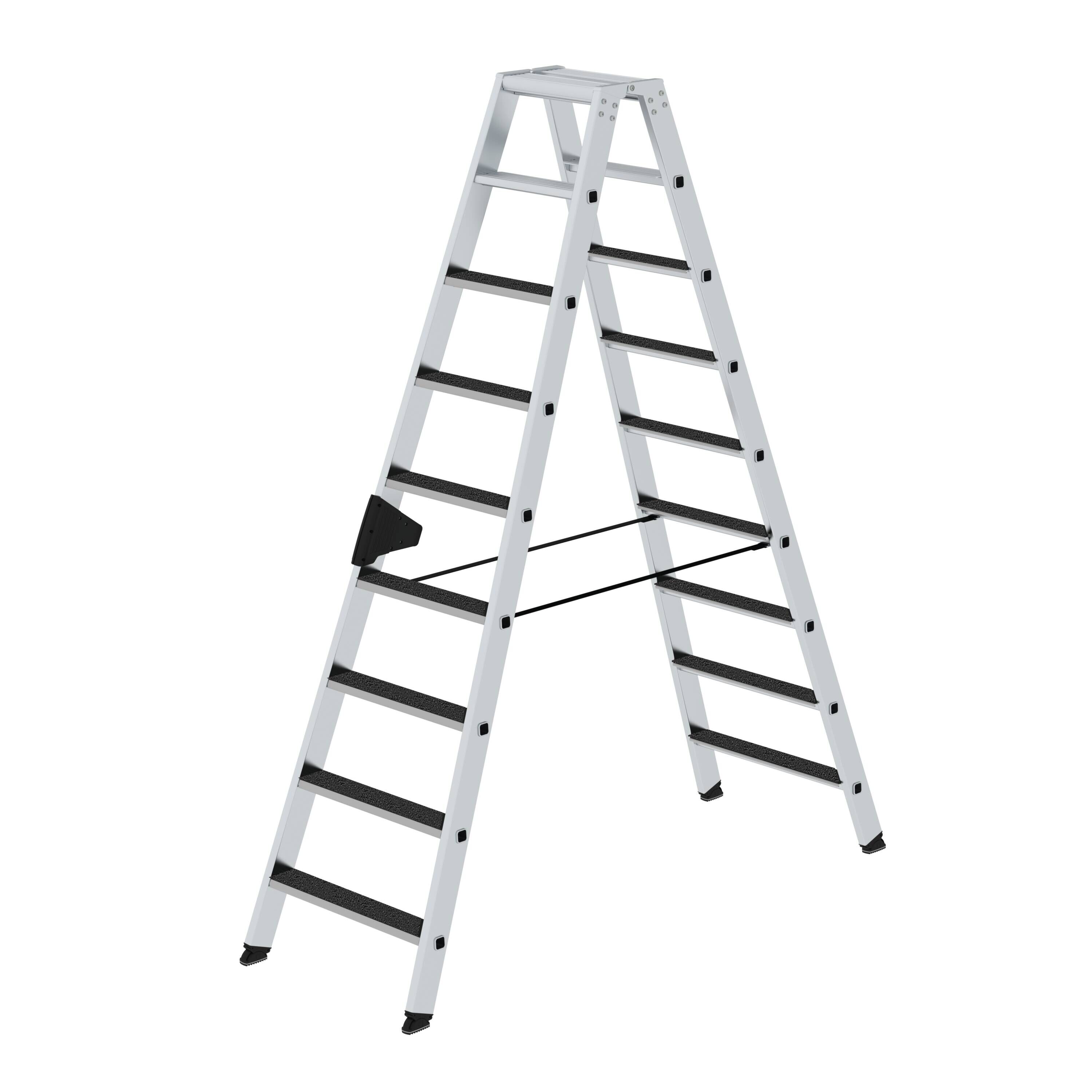 Stufen-Stehleiter beidseitig begehbar mit clip-step R13 2x9 Stufen