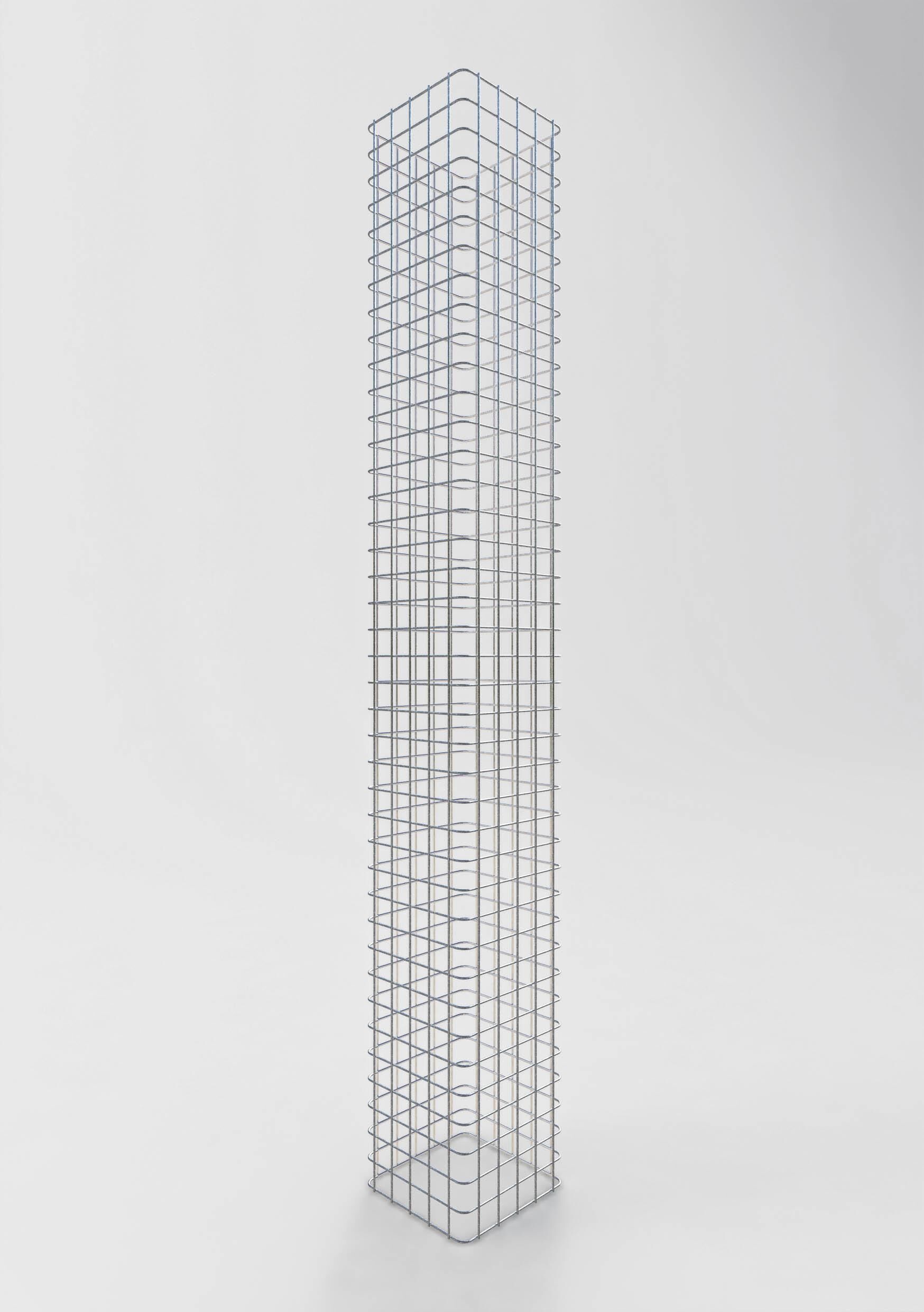 Gabionensäule eckig feuerverzinkt, 27 cm x 27 cm, 200 cm Höhe, MW 5 cm x 5 cm