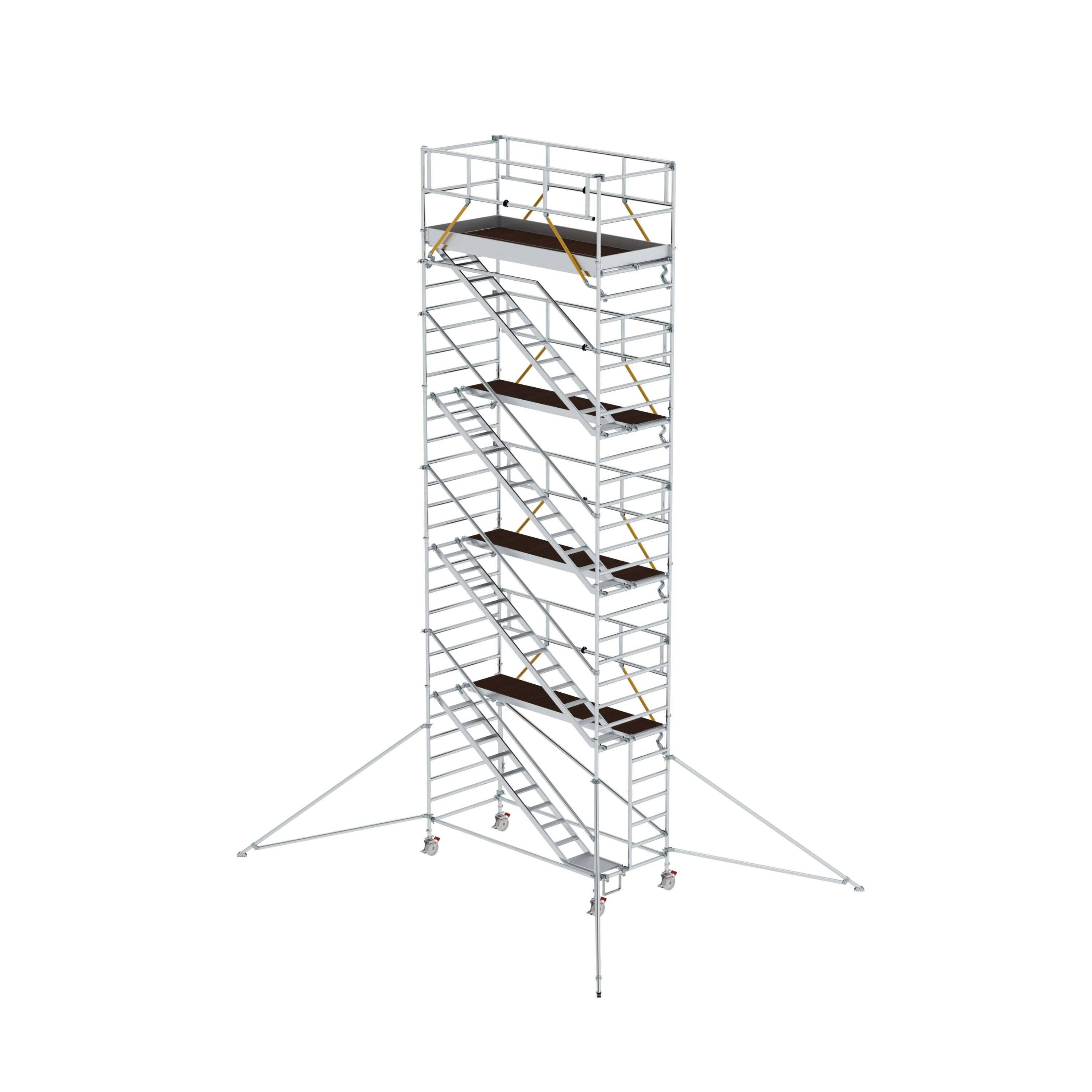 Rollgerüst SG 1,35 x 3,0 m mit Schrägaufstiegen & Ausleger Plattformhöhe 8,39 m