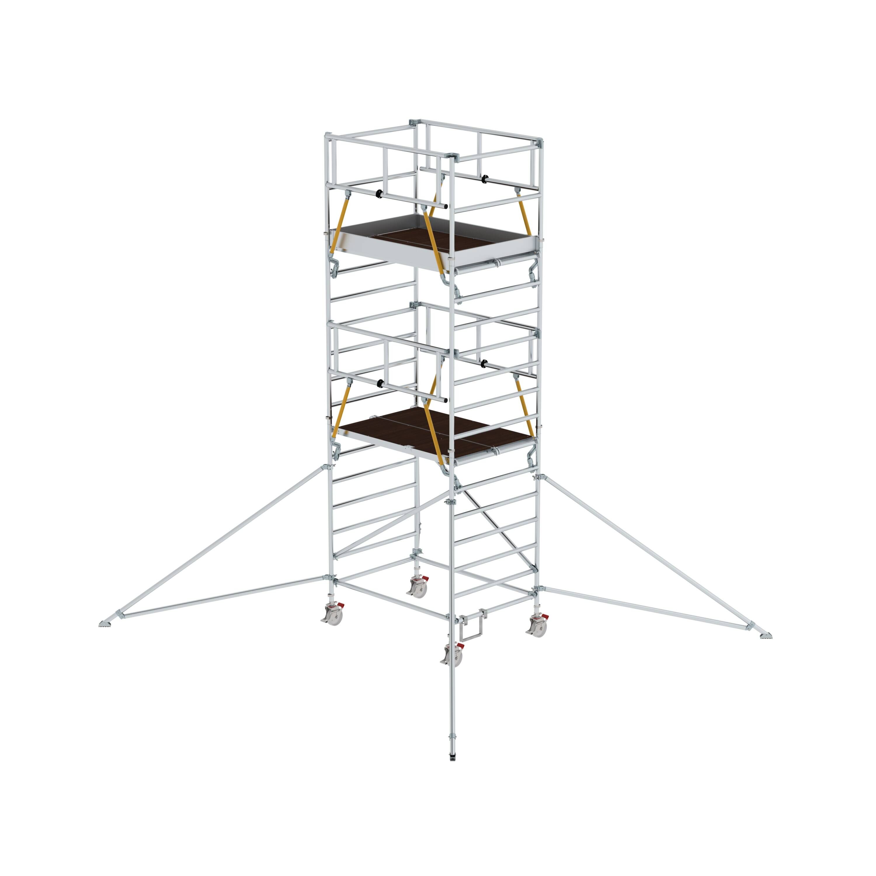 Rollgerüst SG 1,35 x 2,45 m mit Ausleger & Doppel-Plattform Plattformhöhe 4,47 m