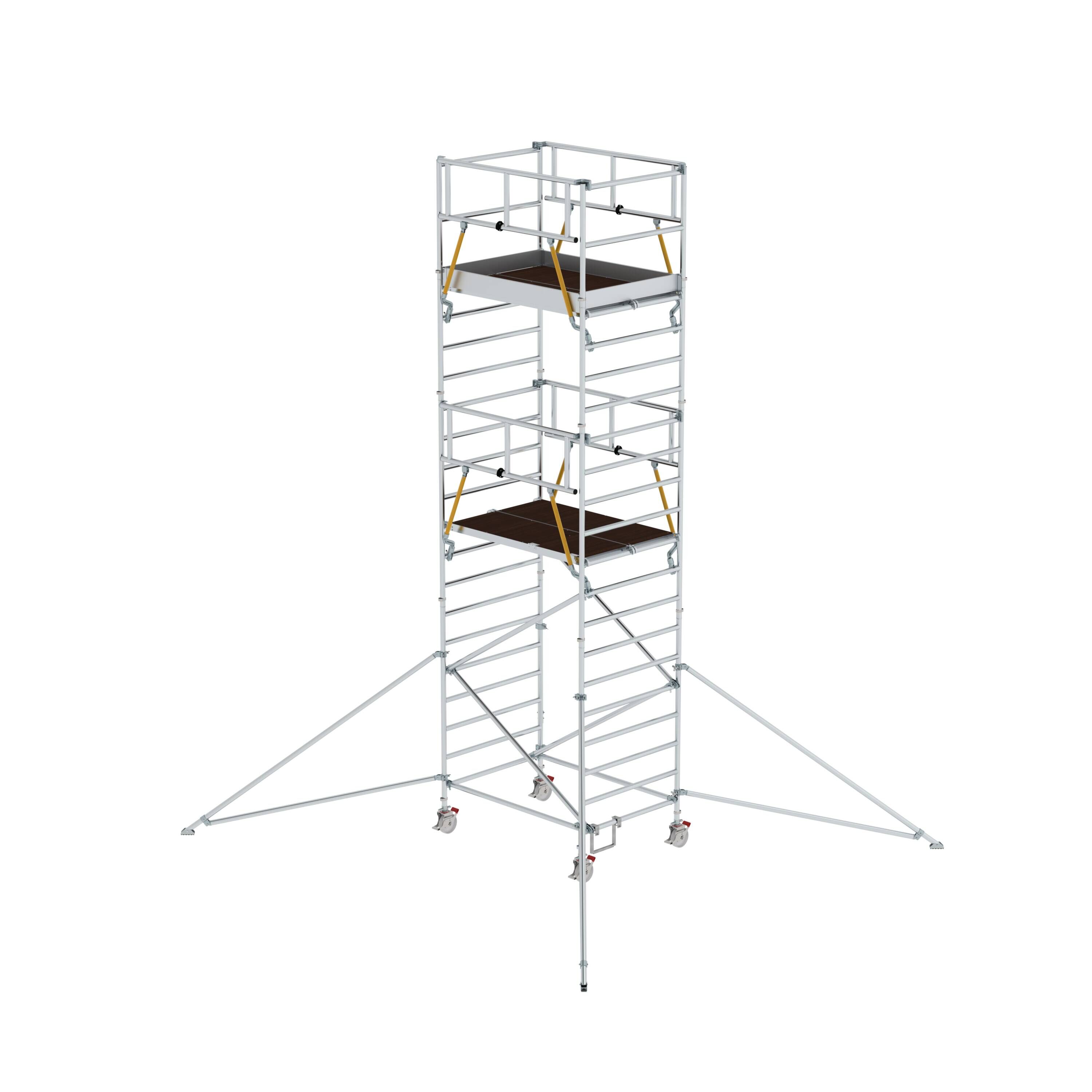 Rollgerüst SG 1,35 x 1,80 m mit Ausleger & Doppel-Plattform Plattformhöhe 5,59 m