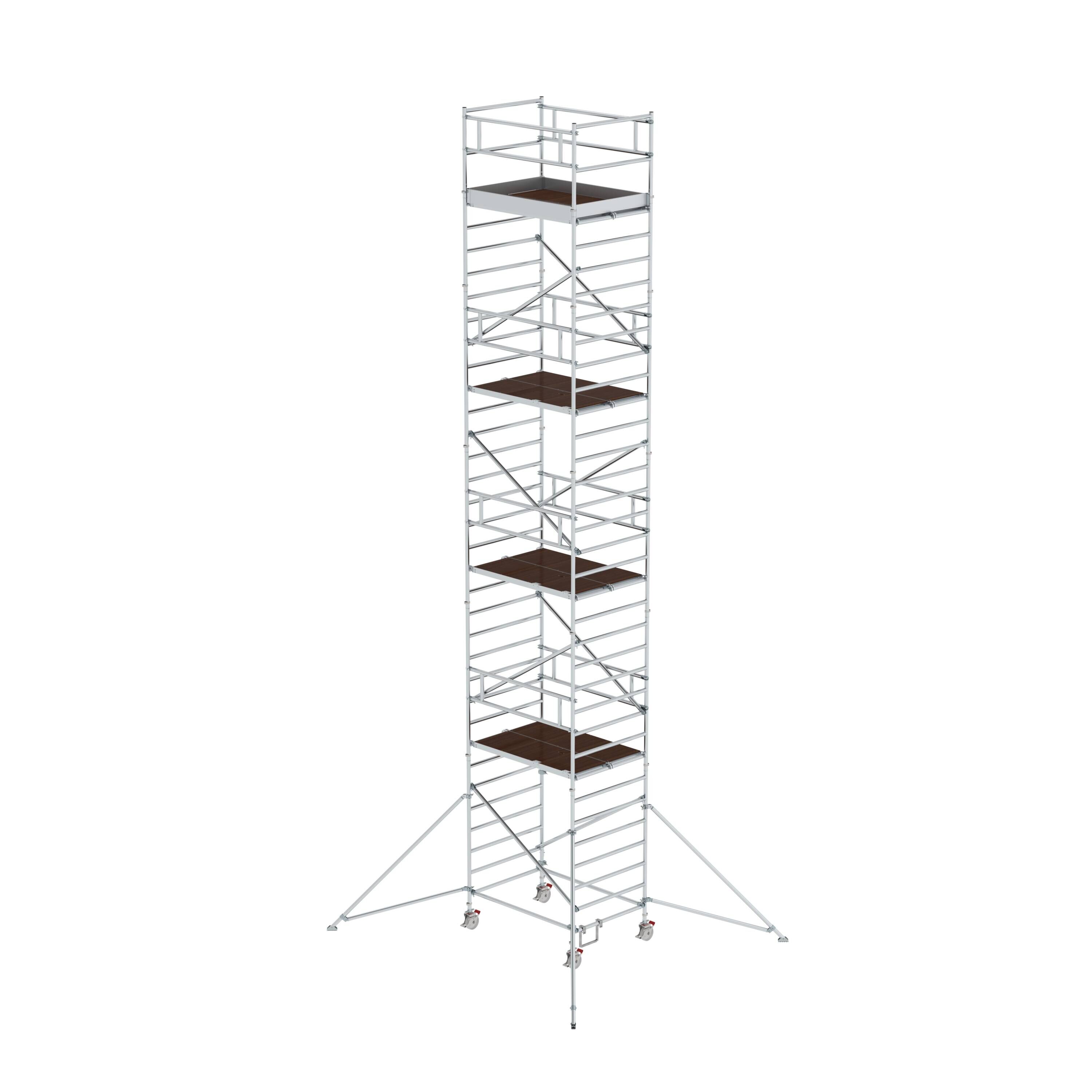 Rollgerüst 1,35 x 1,80 m mit Ausleger & Doppel-Plattform Plattformhöhe 10,35 m