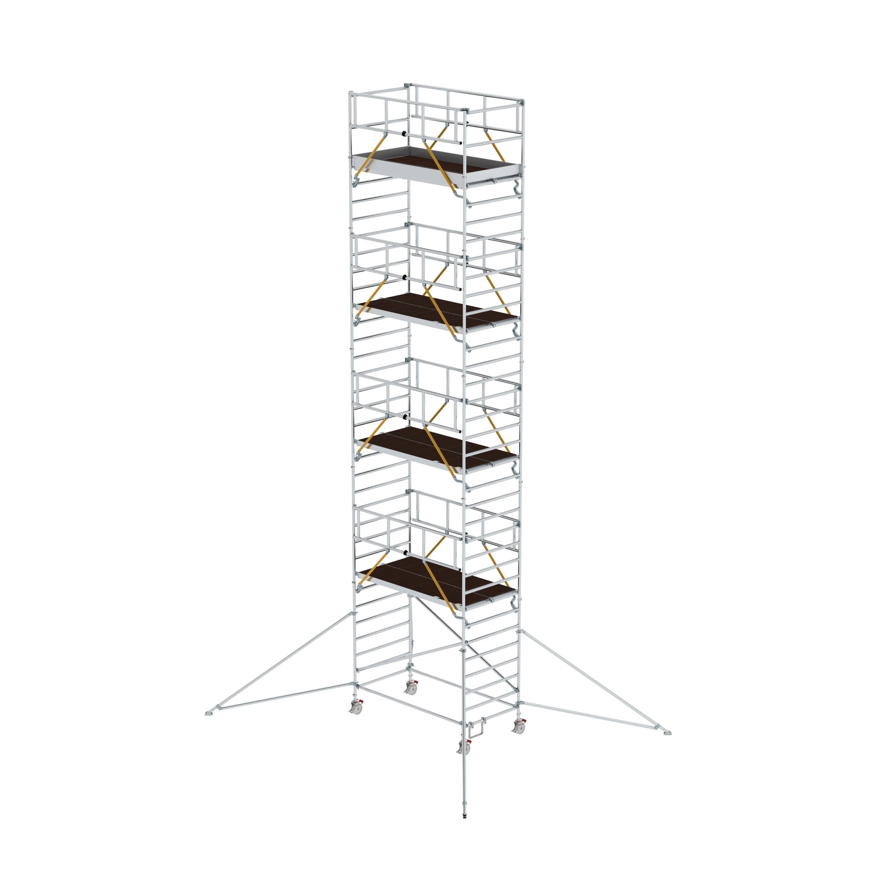 Rollgerüst SG 1,35 x 2,45 m mit Ausleger & Doppel-Plattform Plattformhöhe 9,51 m