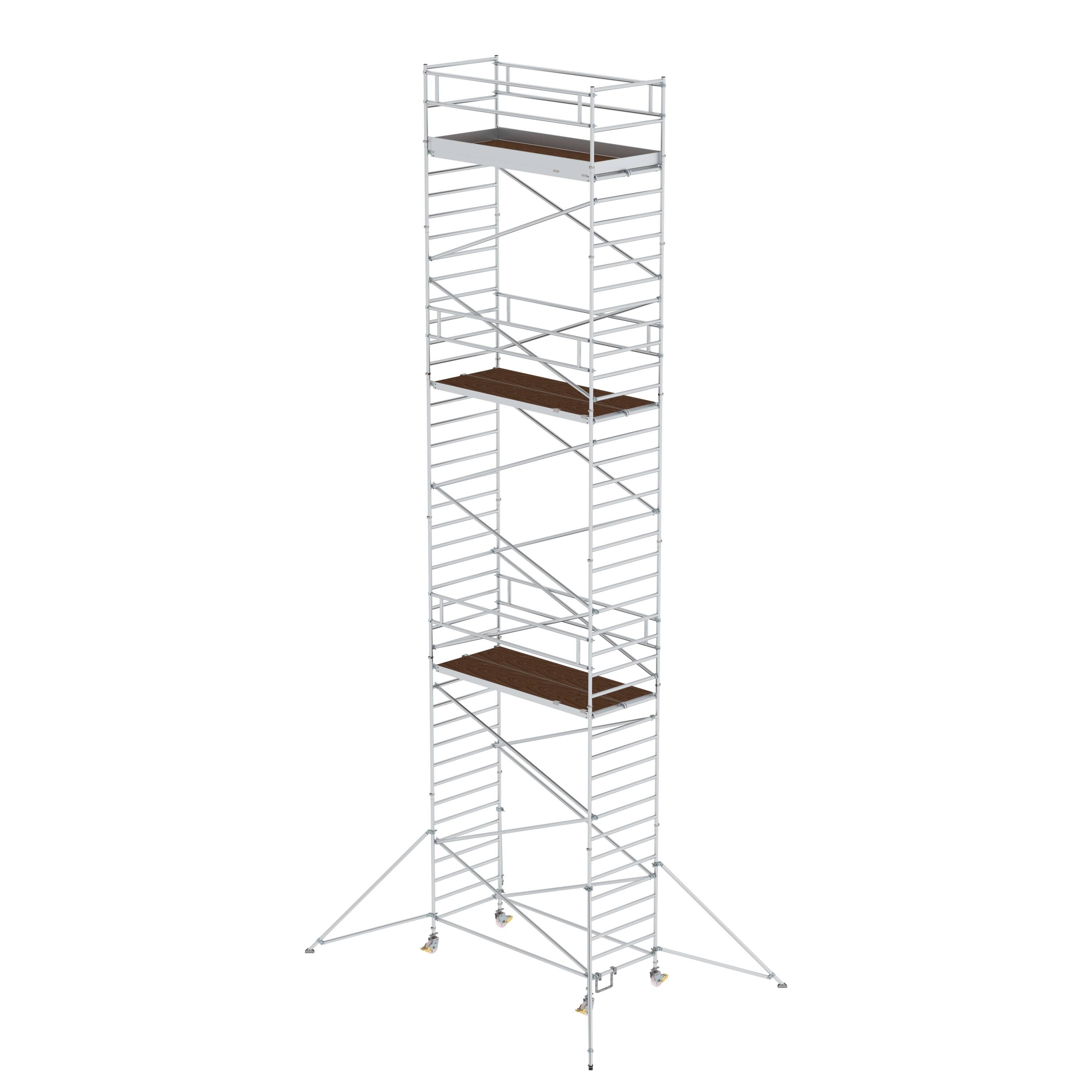 Rollgerüst 1,35 x 3,0 m mit Ausleger & Doppel-Plattform Plattformhöhe 11,35 m