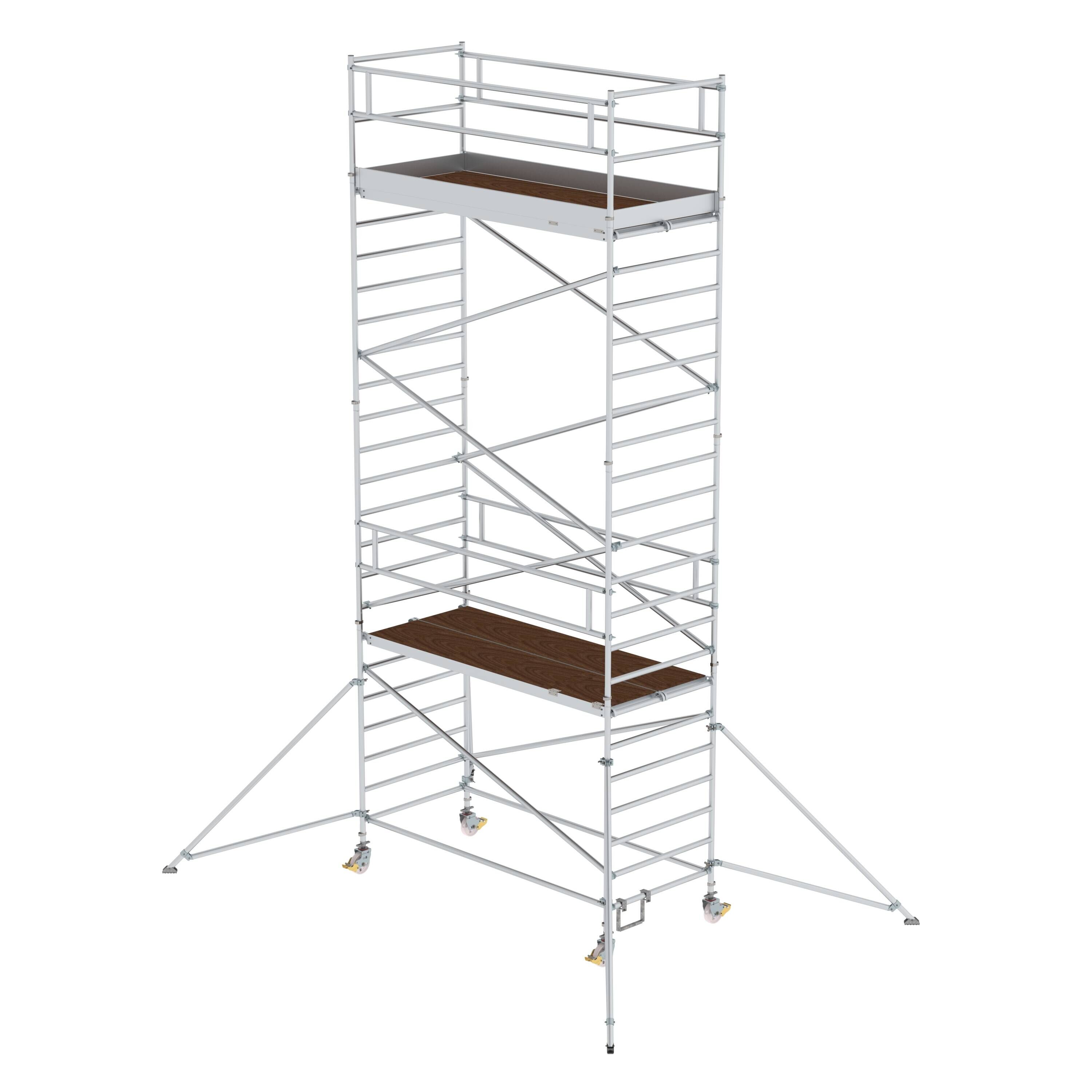 Rollgerüst 1,35 x 3,0 m mit Ausleger & Doppel-Plattform Plattformhöhe 6,35 m