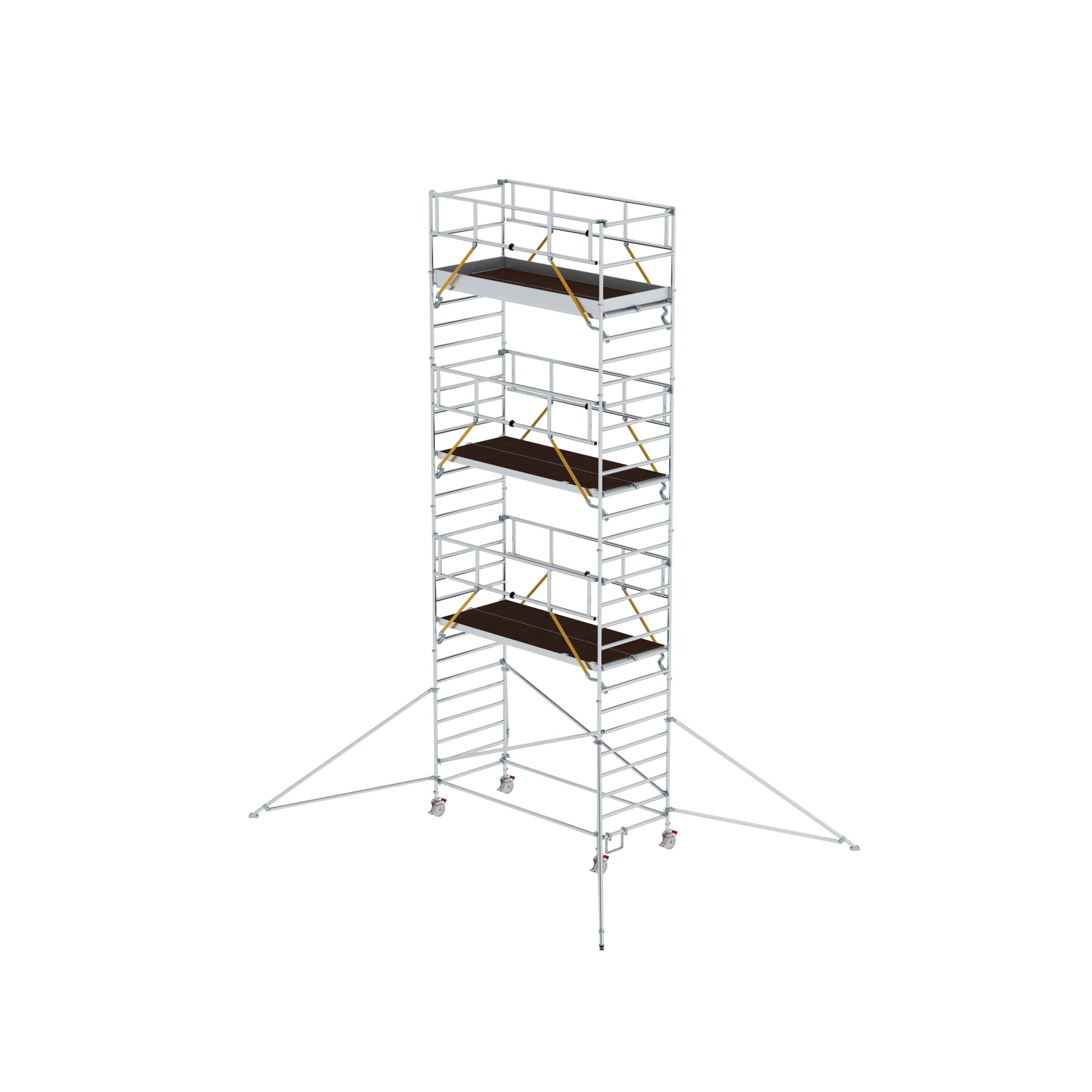 Rollgerüst SG 1,35 x 3,0 m mit Ausleger & Doppel-Plattform Plattformhöhe 7,55 m