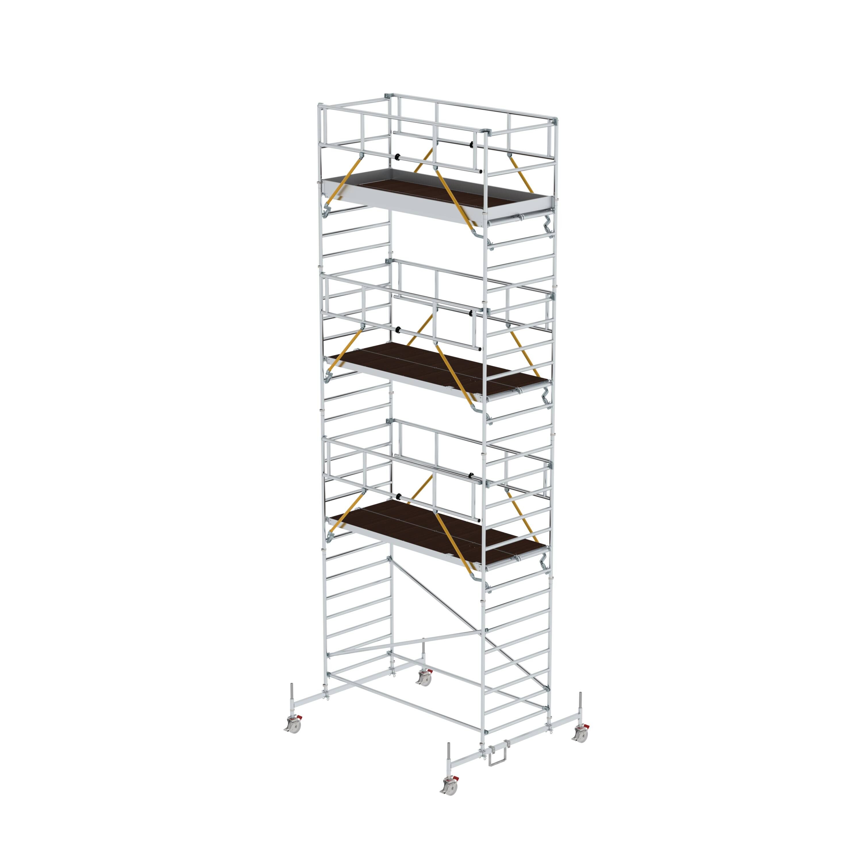 Rollgerüst SG 1,35 x 3,0 m mit Fahrbalken und Doppel-Plattform Plattformhöhe 7,74 m