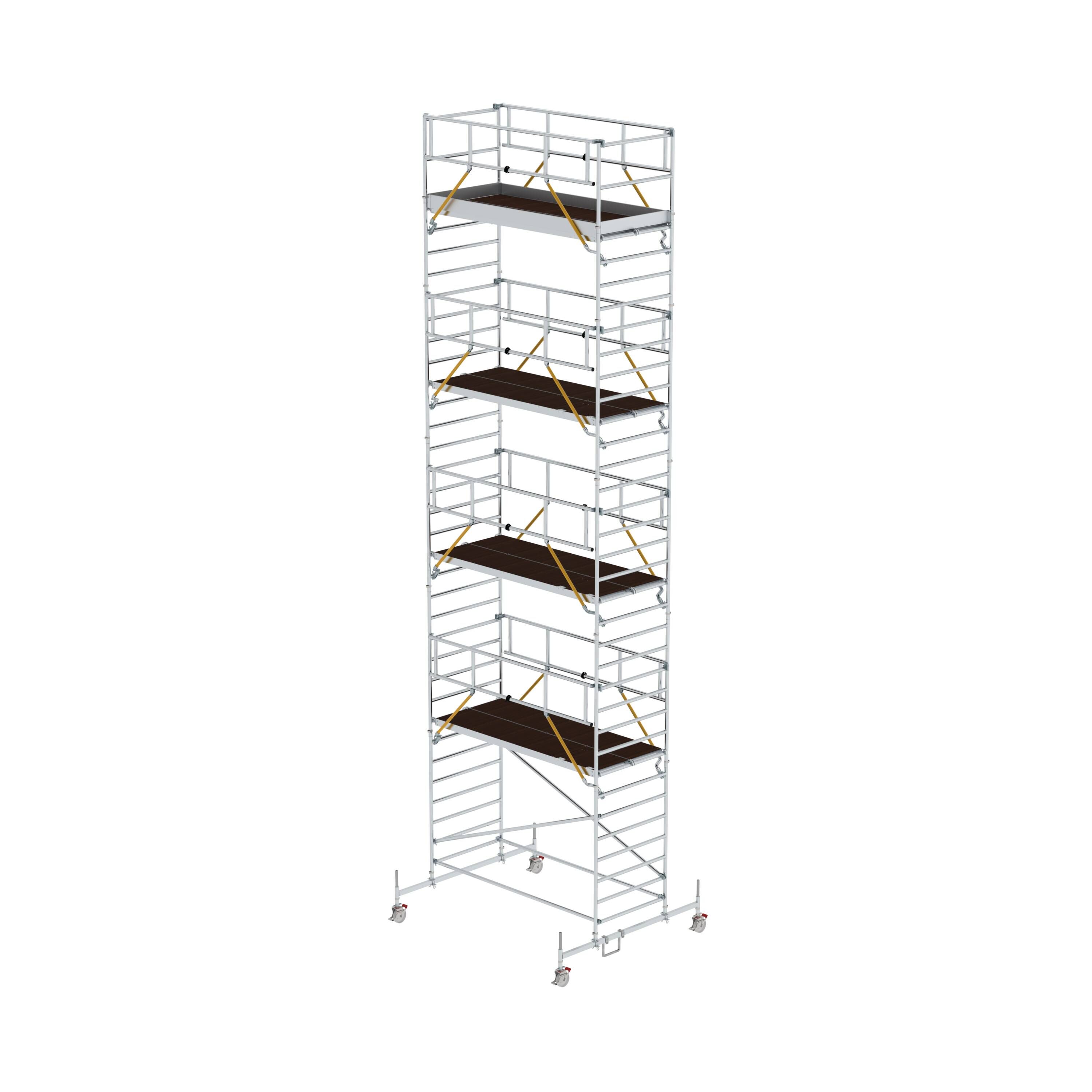 Rollgerüst SG 1,35 x 3,0 m mit Fahrbalken und Doppel-Plattform Plattformhöhe 9,70 m