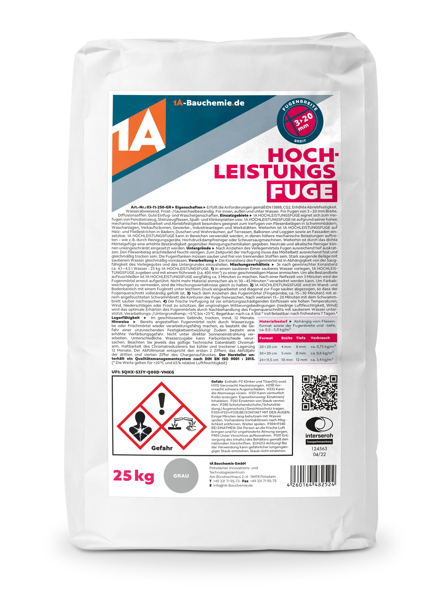 1A HOCHLEISTUNGSFUGE 25 kg