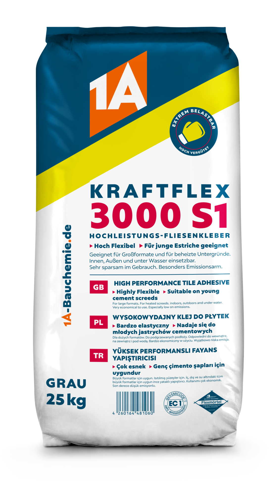 1A KRAFTFLEX 3000 S1 25kg Hochleistungs-Fliesenkleber
