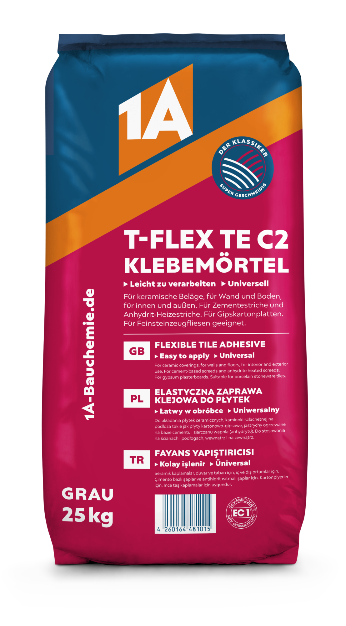1A T-FLEX TE C2 Fliesenkleber 25 kg