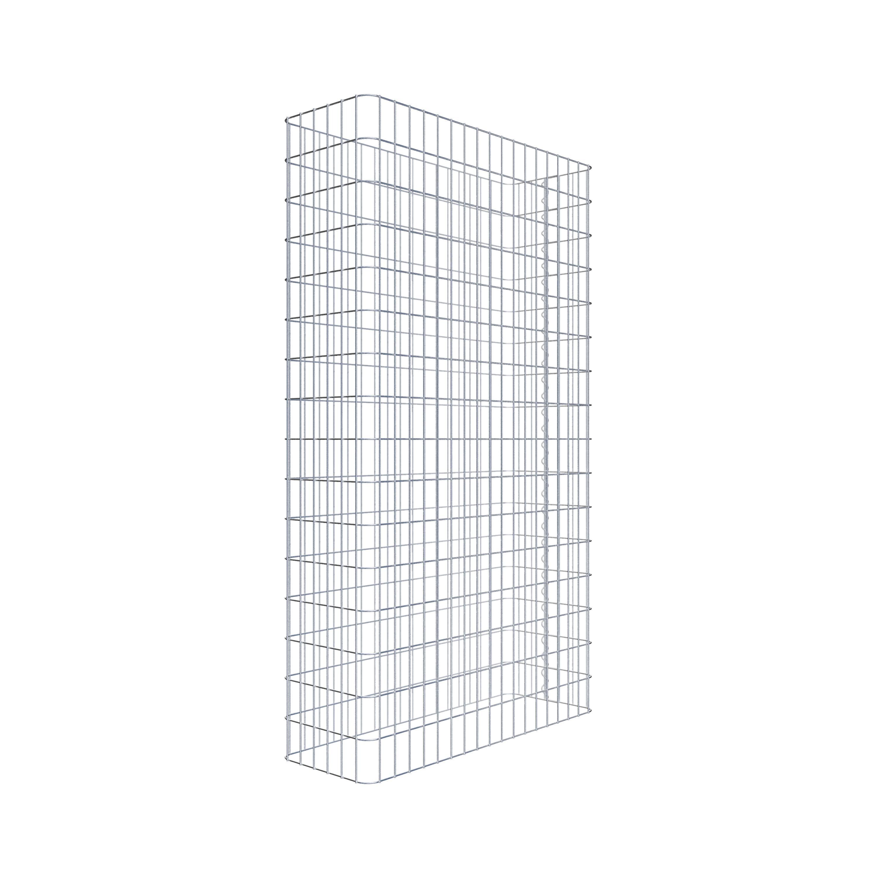 Gabionenzaun Länge 92 cm, Höhe 160 cm, Tiefe 32 cm, Maschenweite 5 x 10 cm