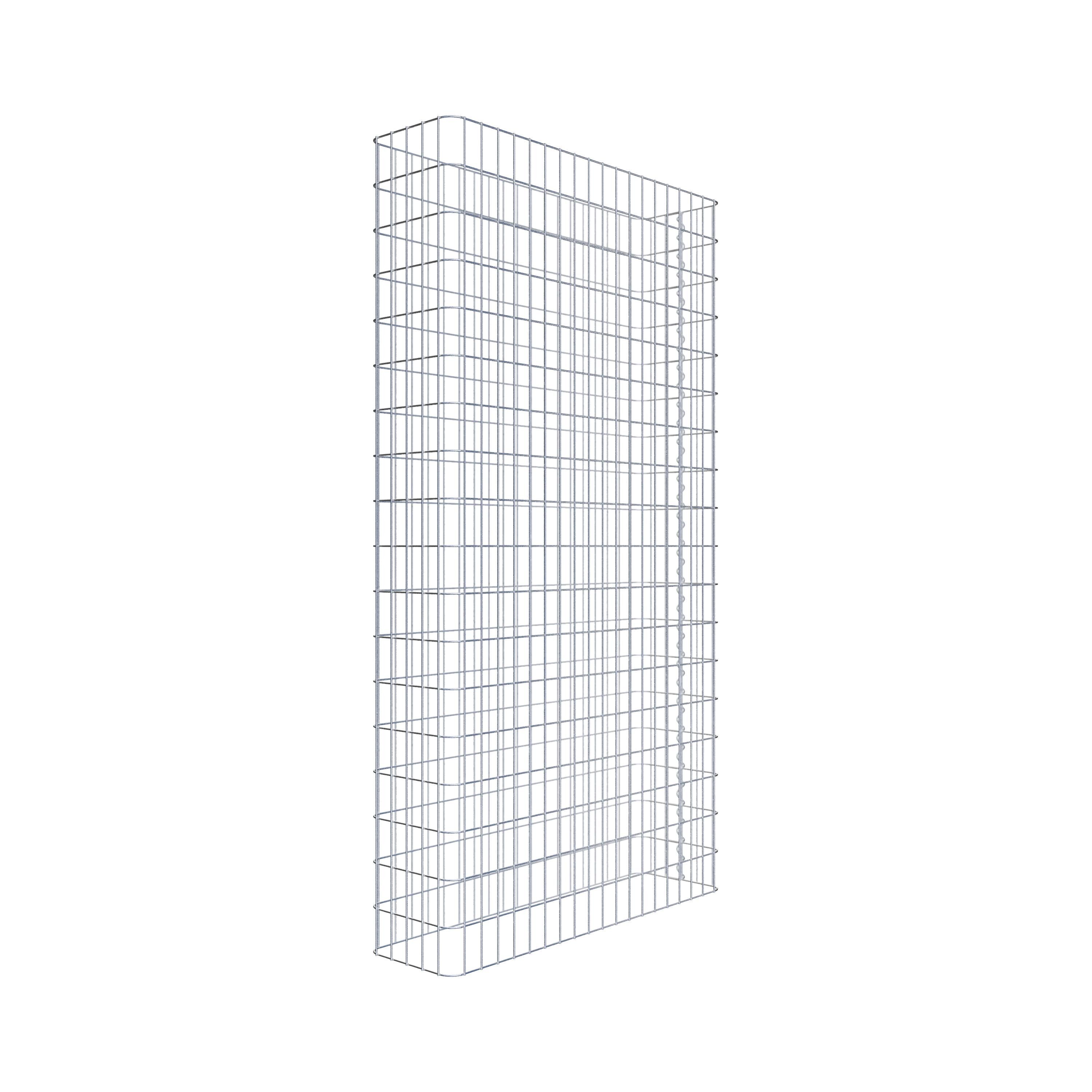 Gabionenzaun Länge 97 cm, Höhe 180 cm, Tiefe 27 cm, Maschenweite 5 x 10 cm