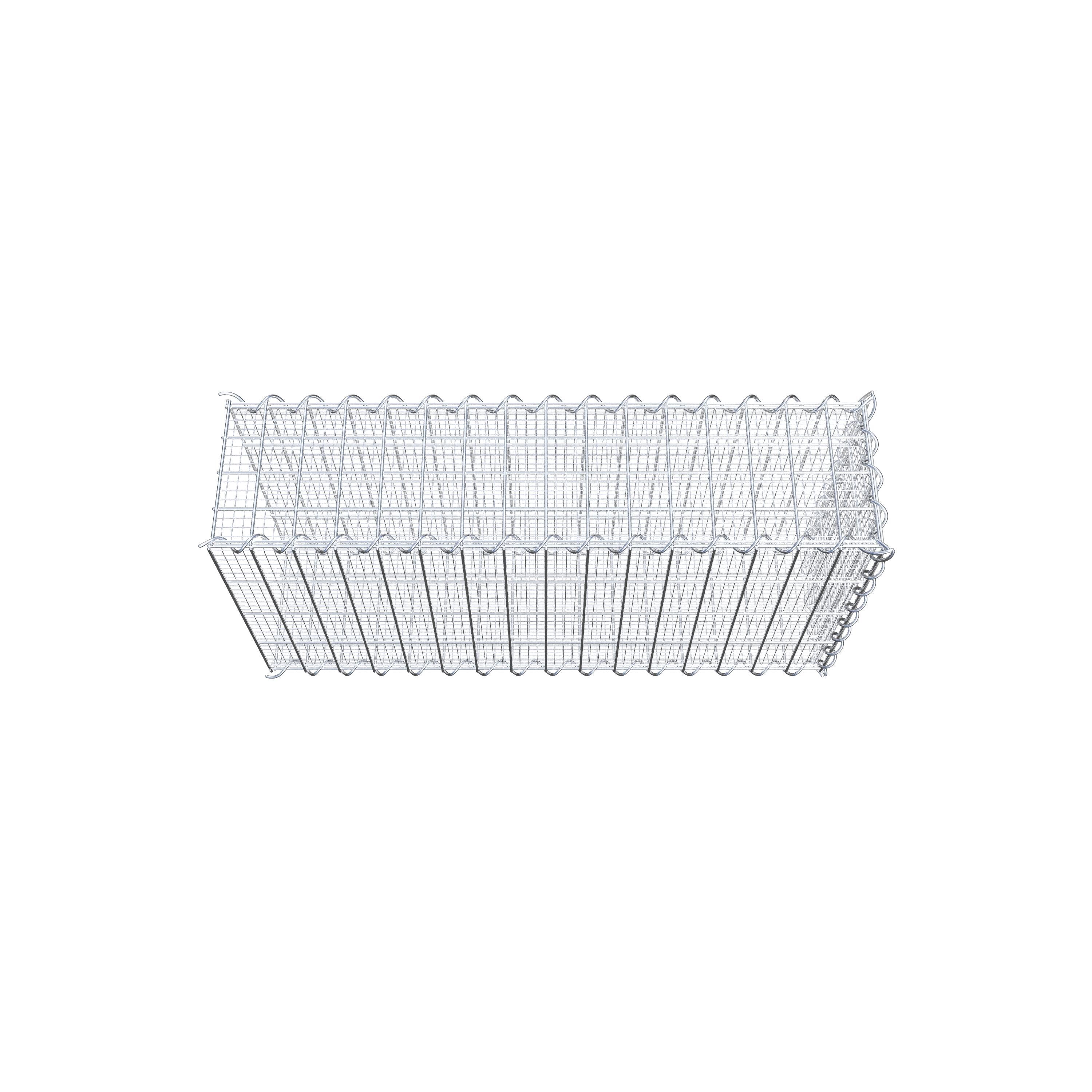 Splittanbaugabione Typ 2 100 cm x 50 cm x 20 cm (L x H x T), Maschenweite 5 cm x 10 cm, Spirale