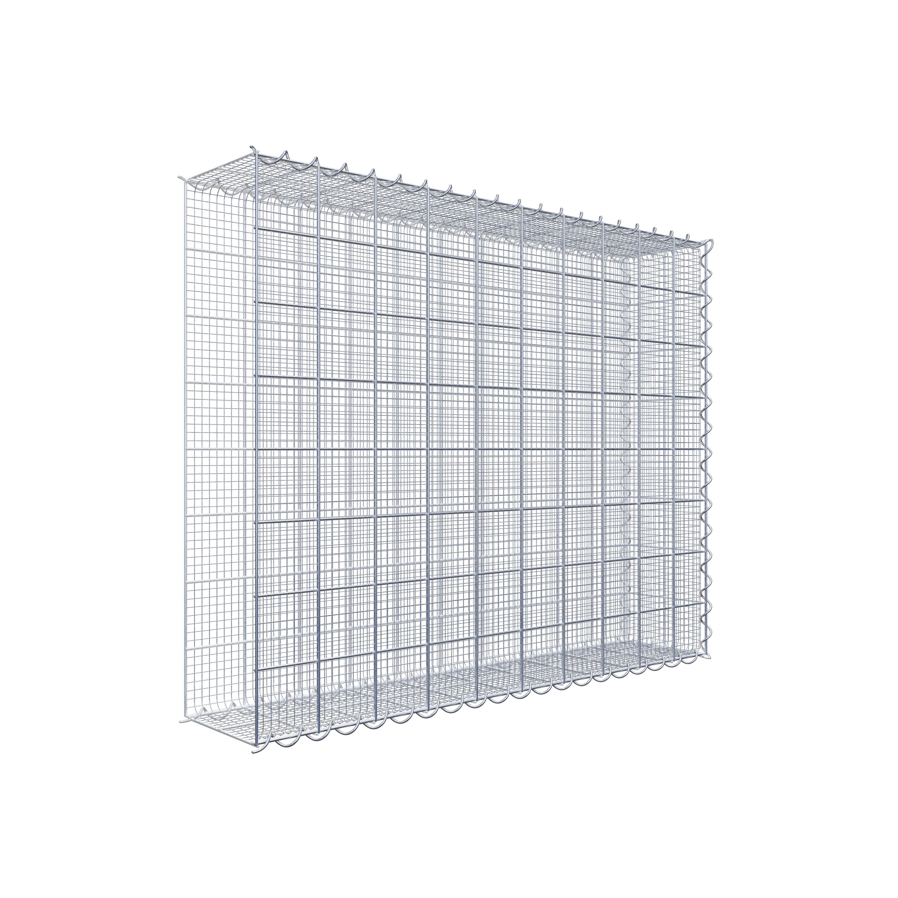 Splittanbaugabione Typ 2 100 cm x 80 cm x 20 cm (L x H x T), Maschenweite 10 cm x 10 cm, Spirale