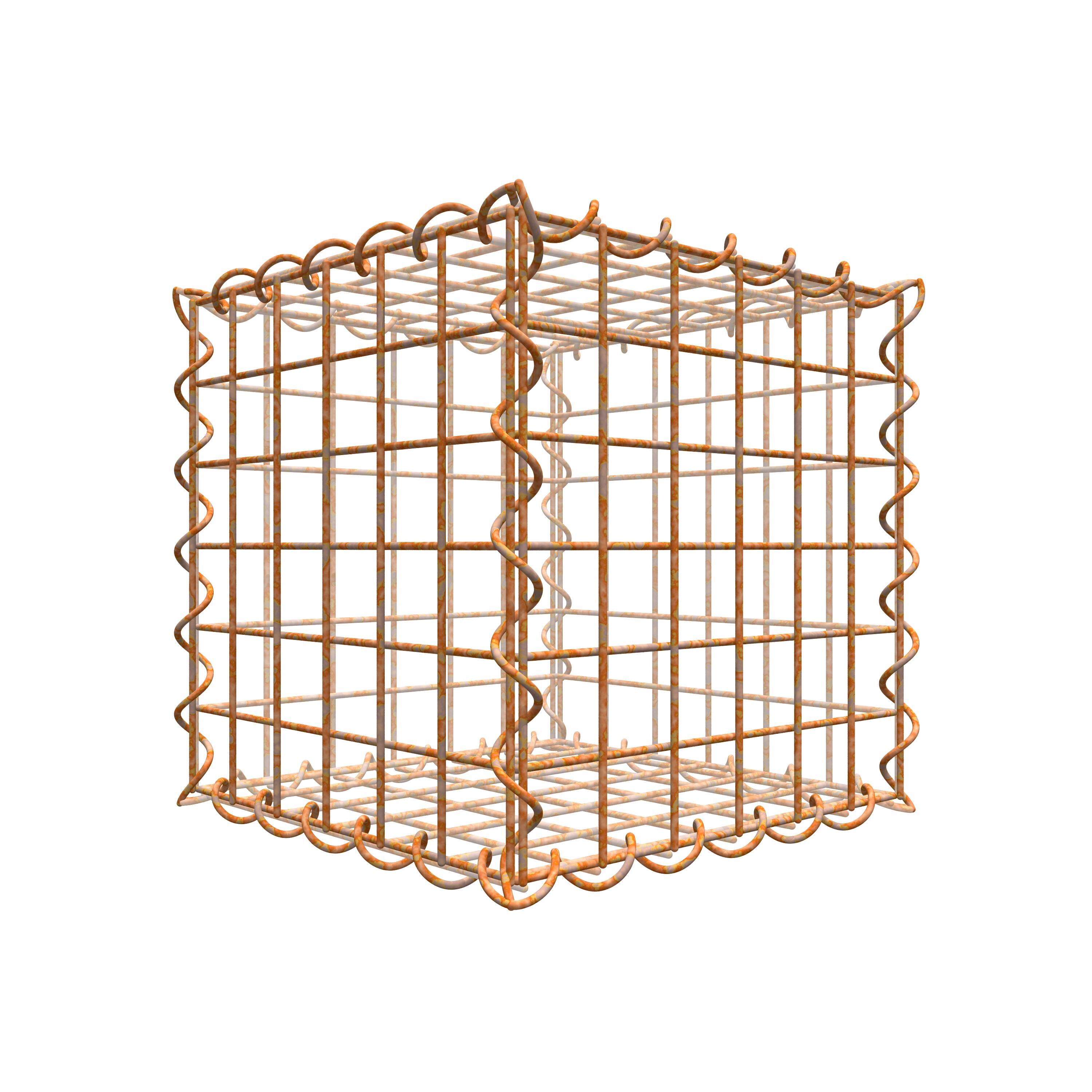 Rostige Gabione 30 cm x 30 cm x 30 cm (L x H x T), Maschenweite 5 cm x 5 cm, Spirale