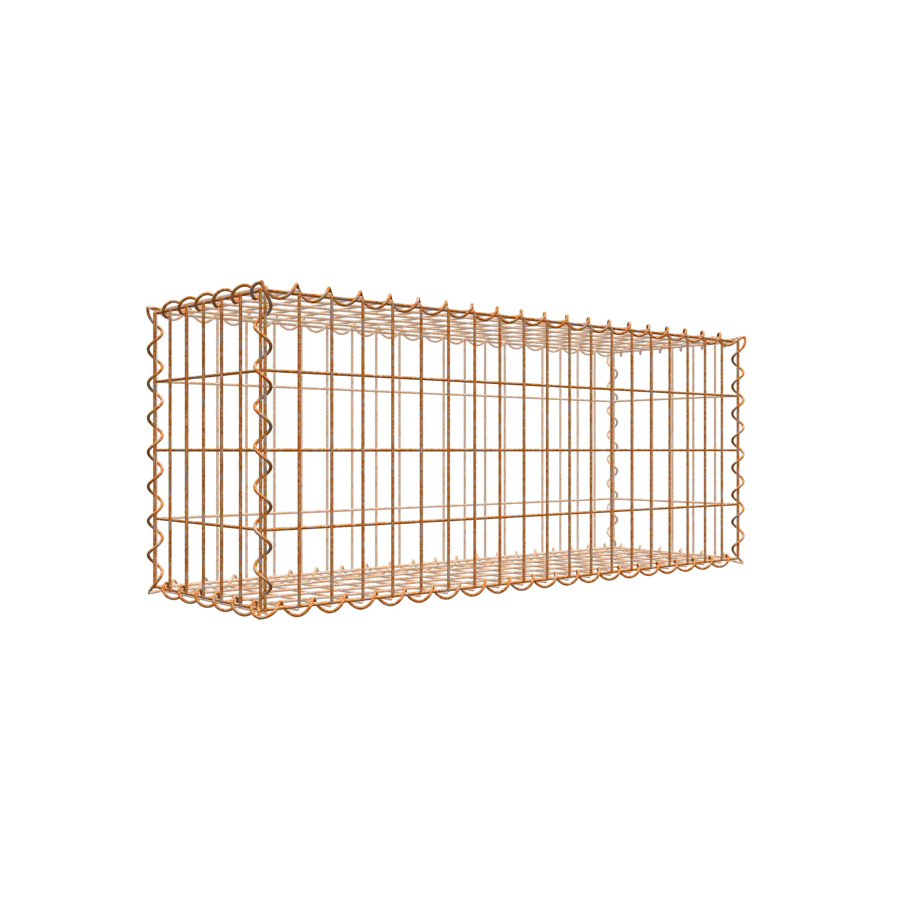 Rostige Gabione 100 cm x 40 cm x 30 cm (L x H x T), Maschenweite 5 cm x 10 cm, Spirale