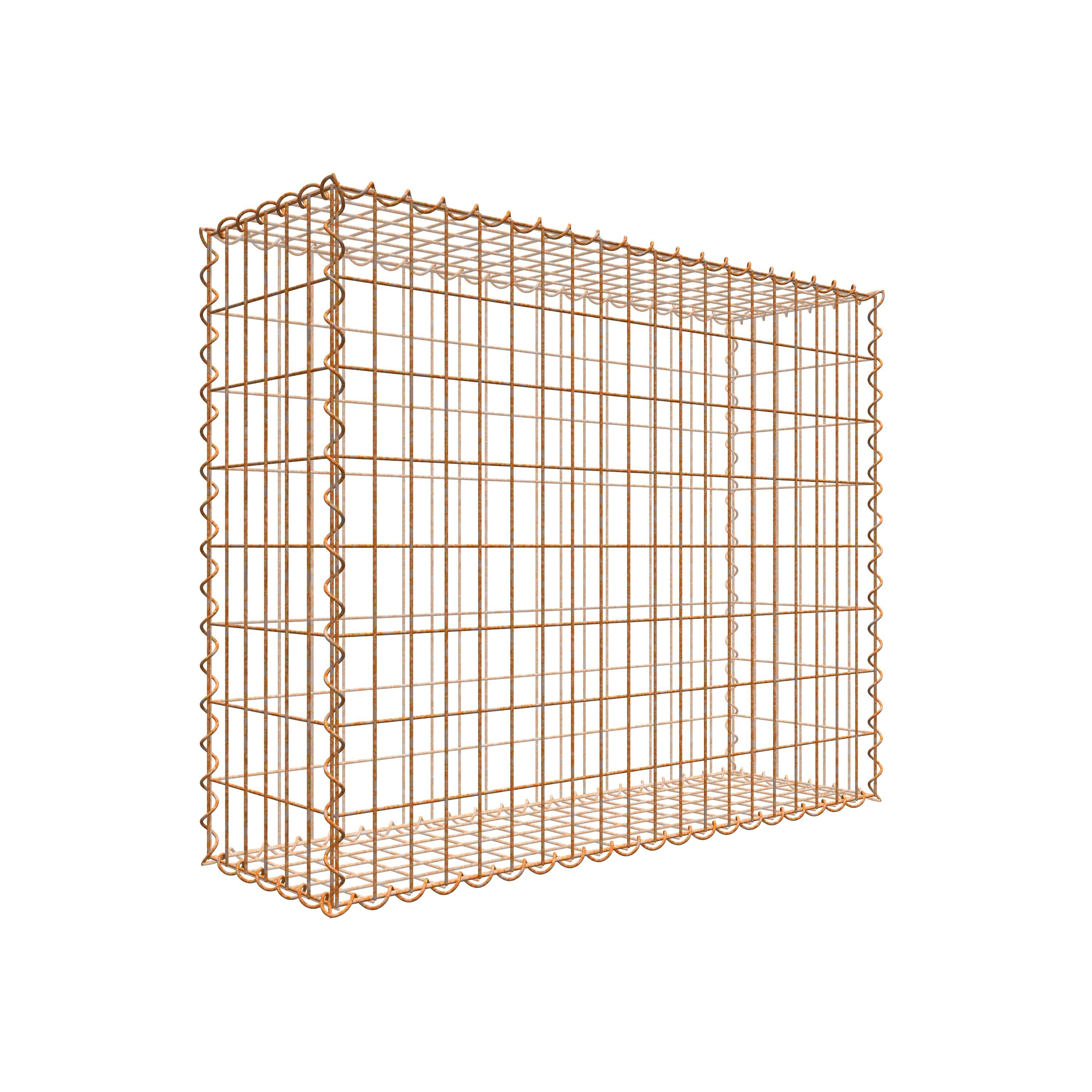 Rostige Gabione 100 cm x 80 cm x 30 cm (L x H x T), Maschenweite 5 cm x 10 cm, Spirale
