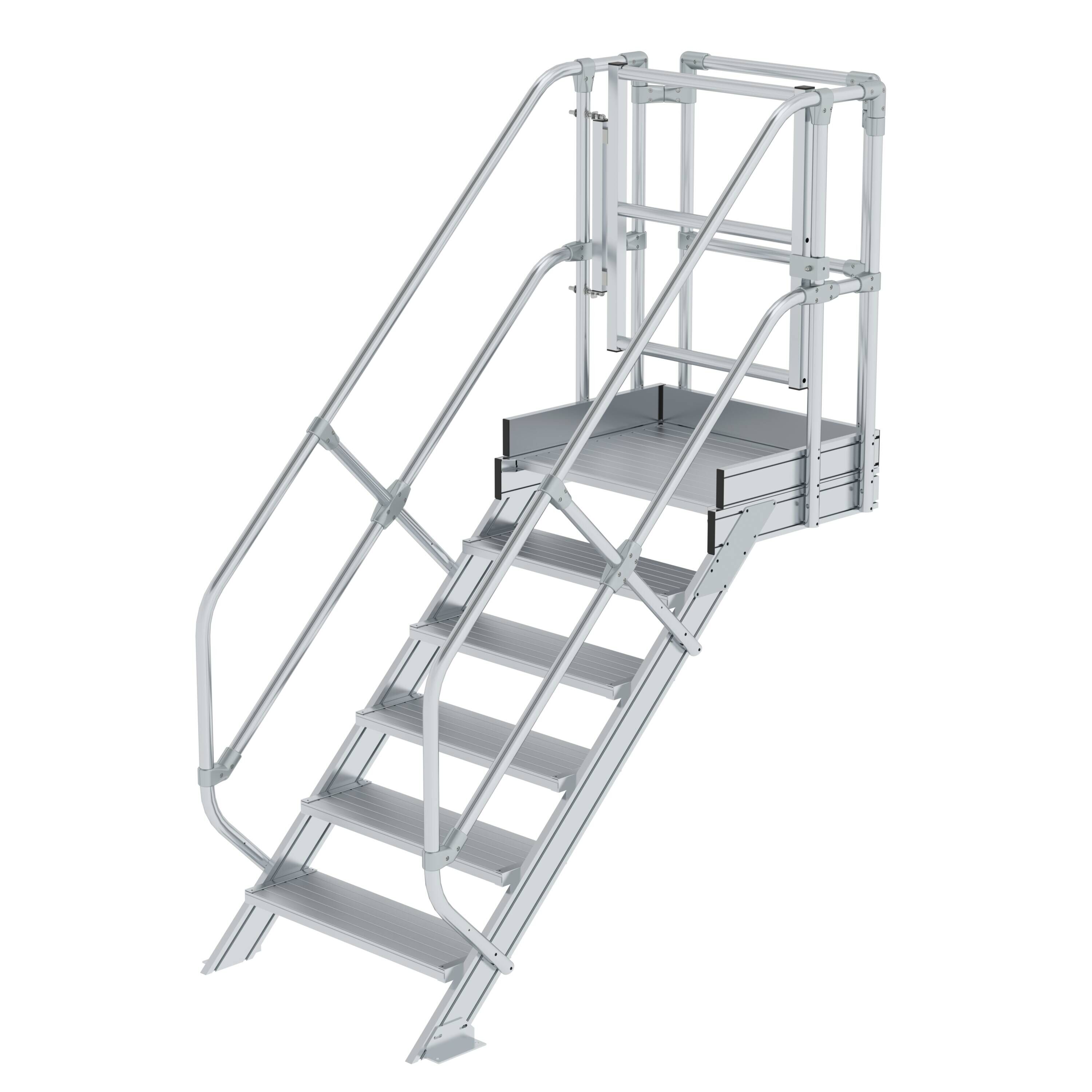 Treppen-Modul Aluminium geriffelt 6 Stufen