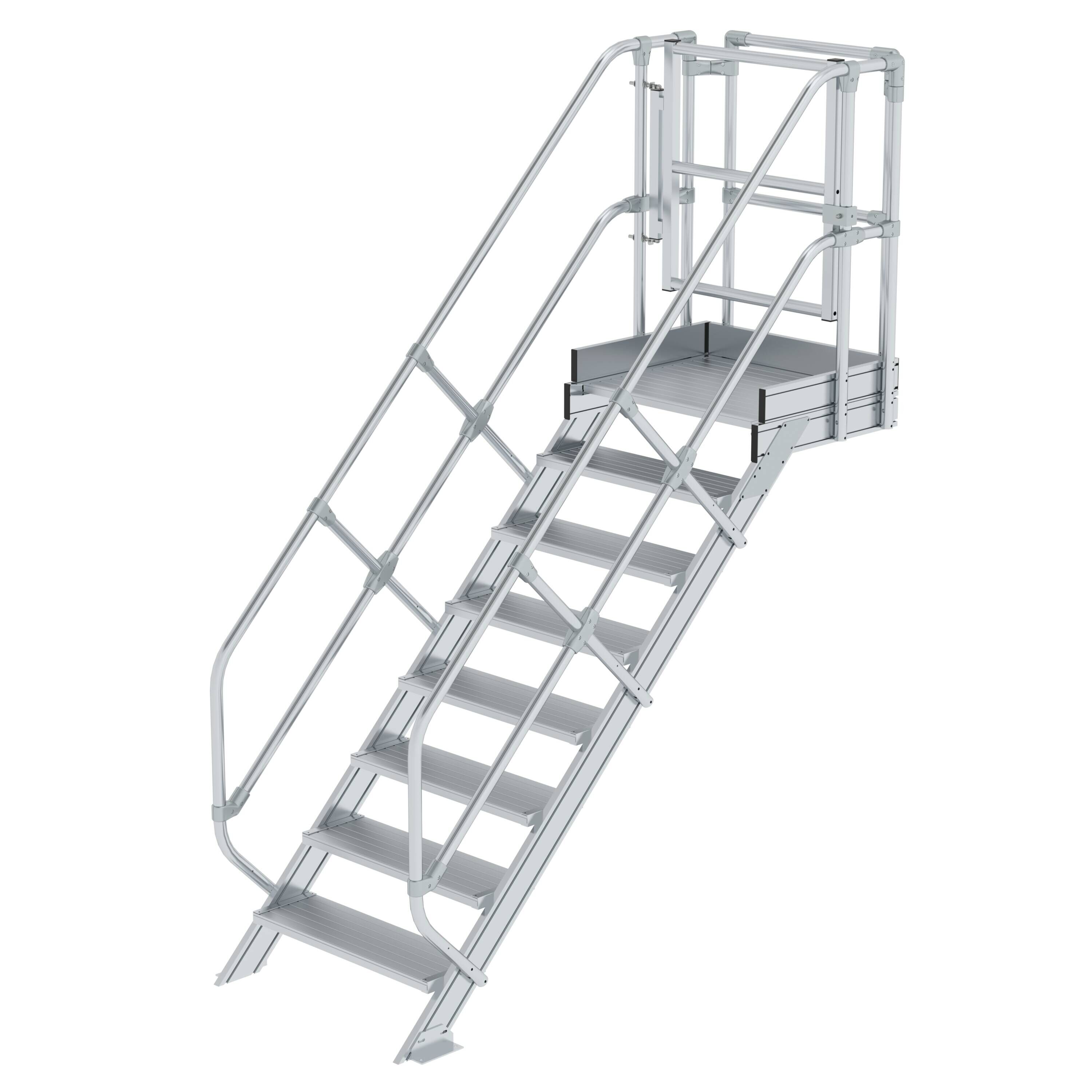 Treppen-Modul Aluminium geriffelt 8 Stufen