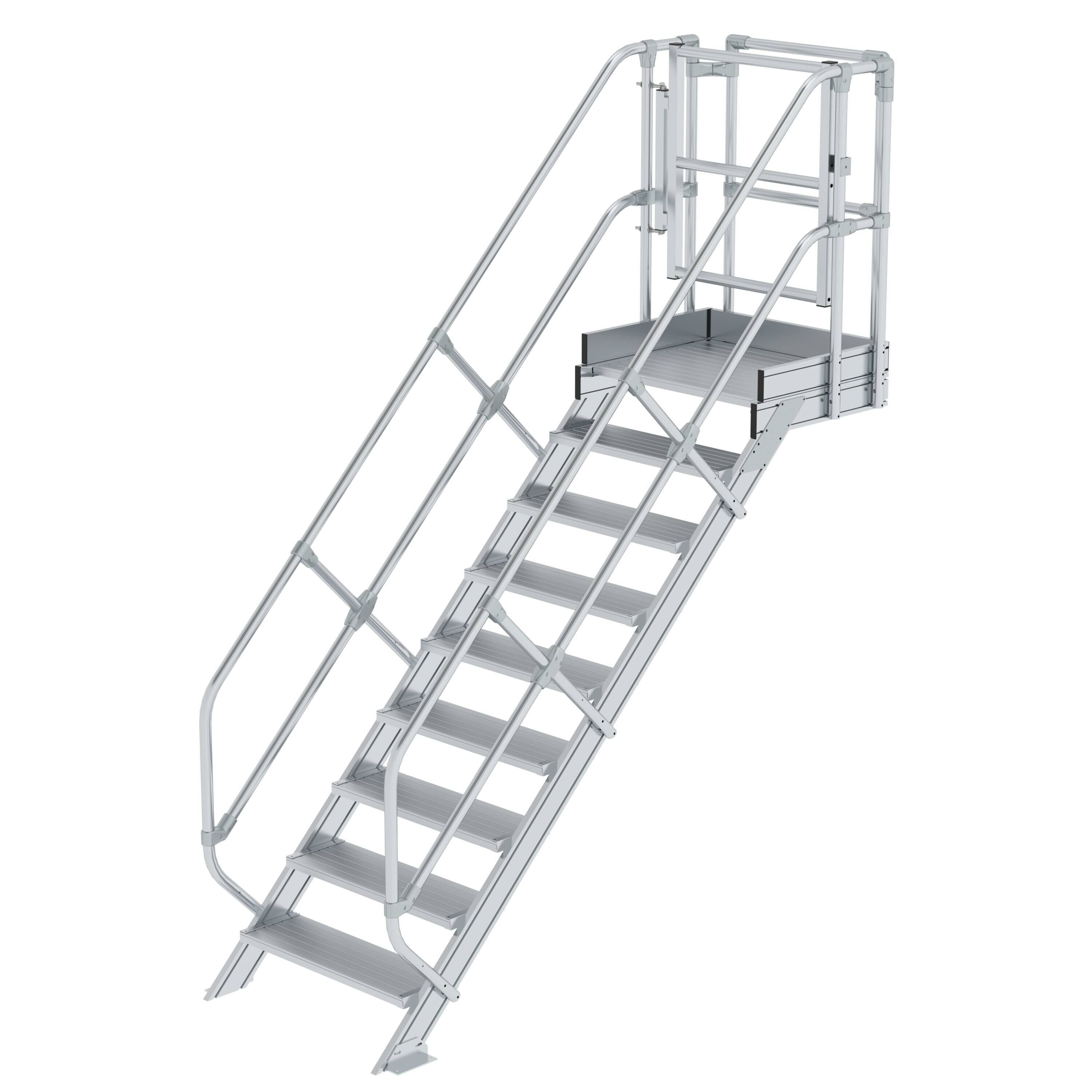 Treppen-Modul Aluminium geriffelt 7 Stufen