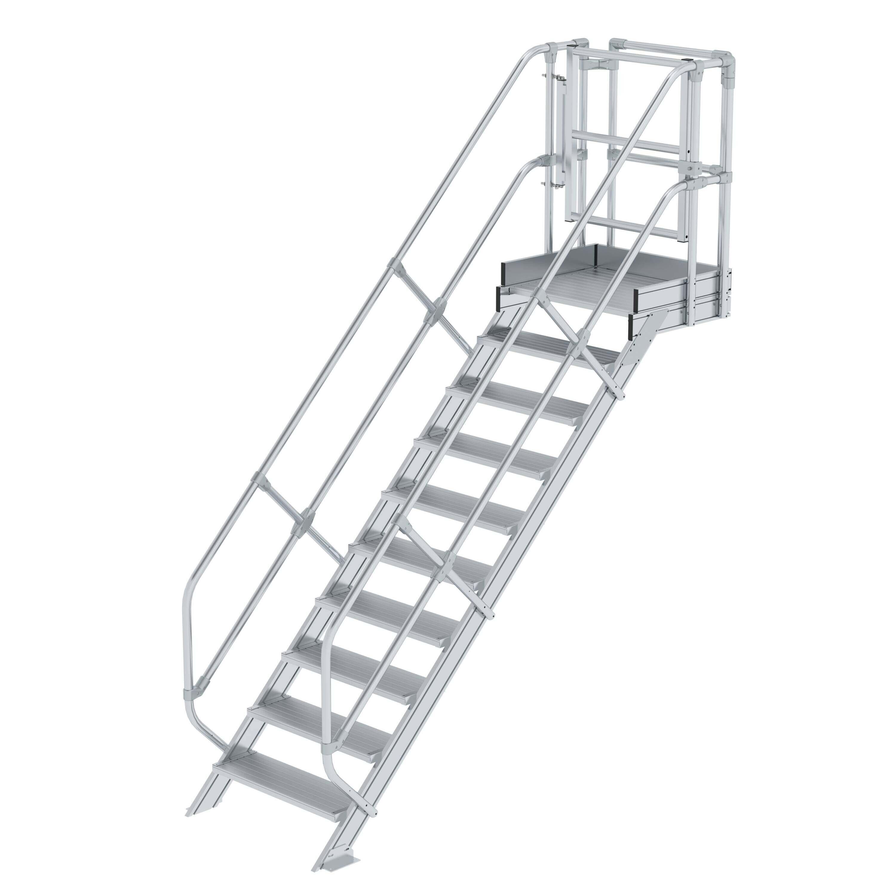 Treppen-Modul Aluminium geriffelt 10 Stufen