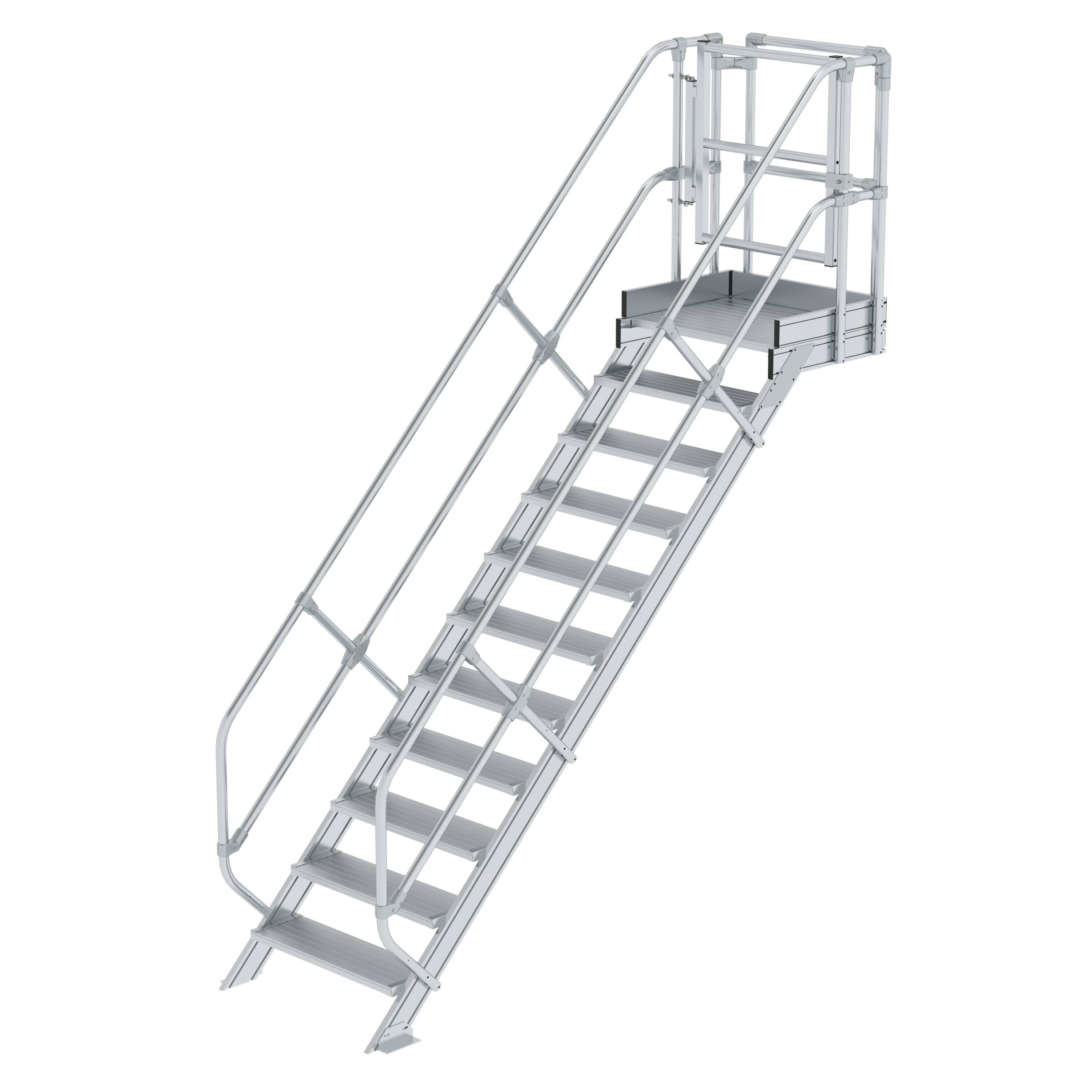 Treppen-Modul Aluminium geriffelt 11 Stufen