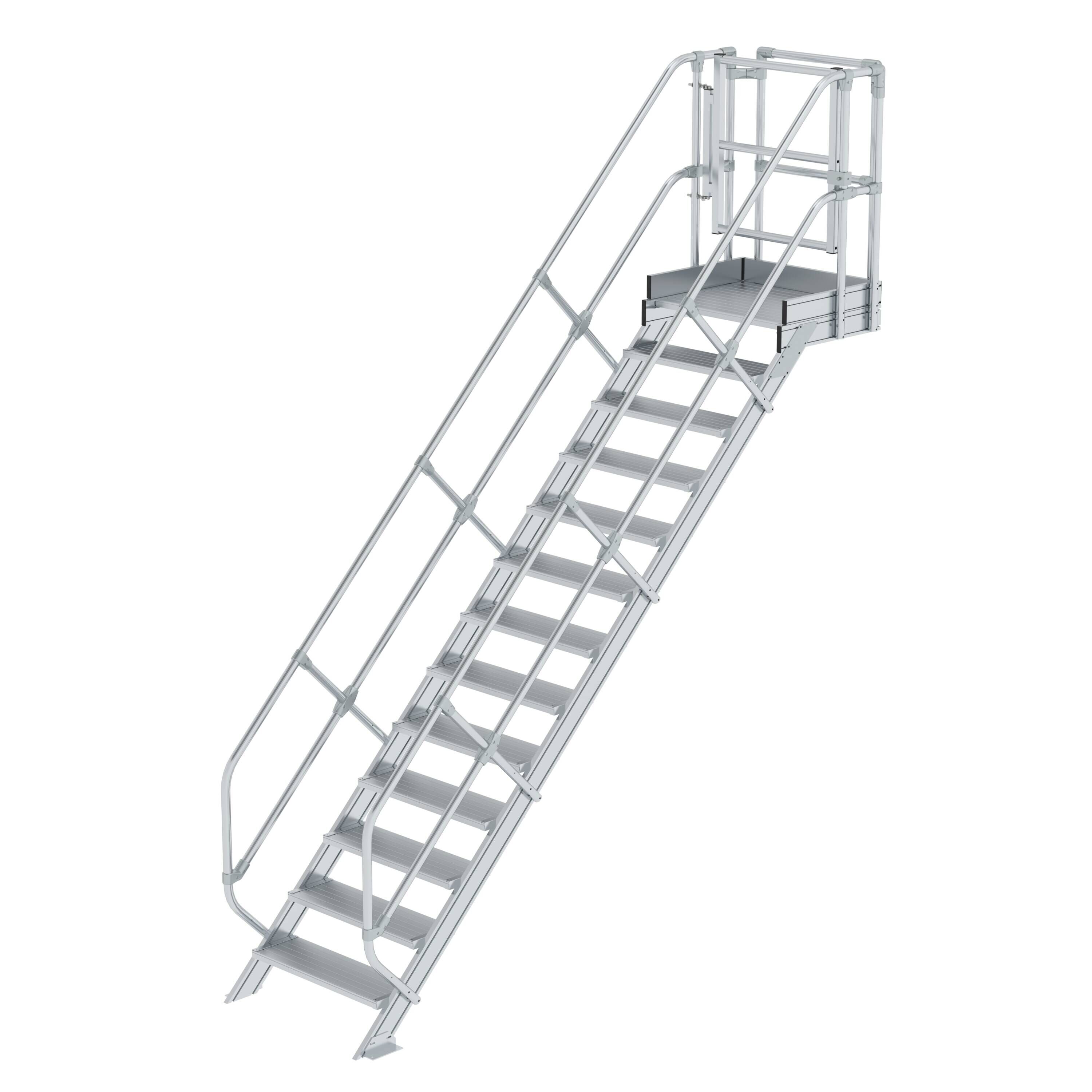 Treppen-Modul Aluminium geriffelt 13 Stufen