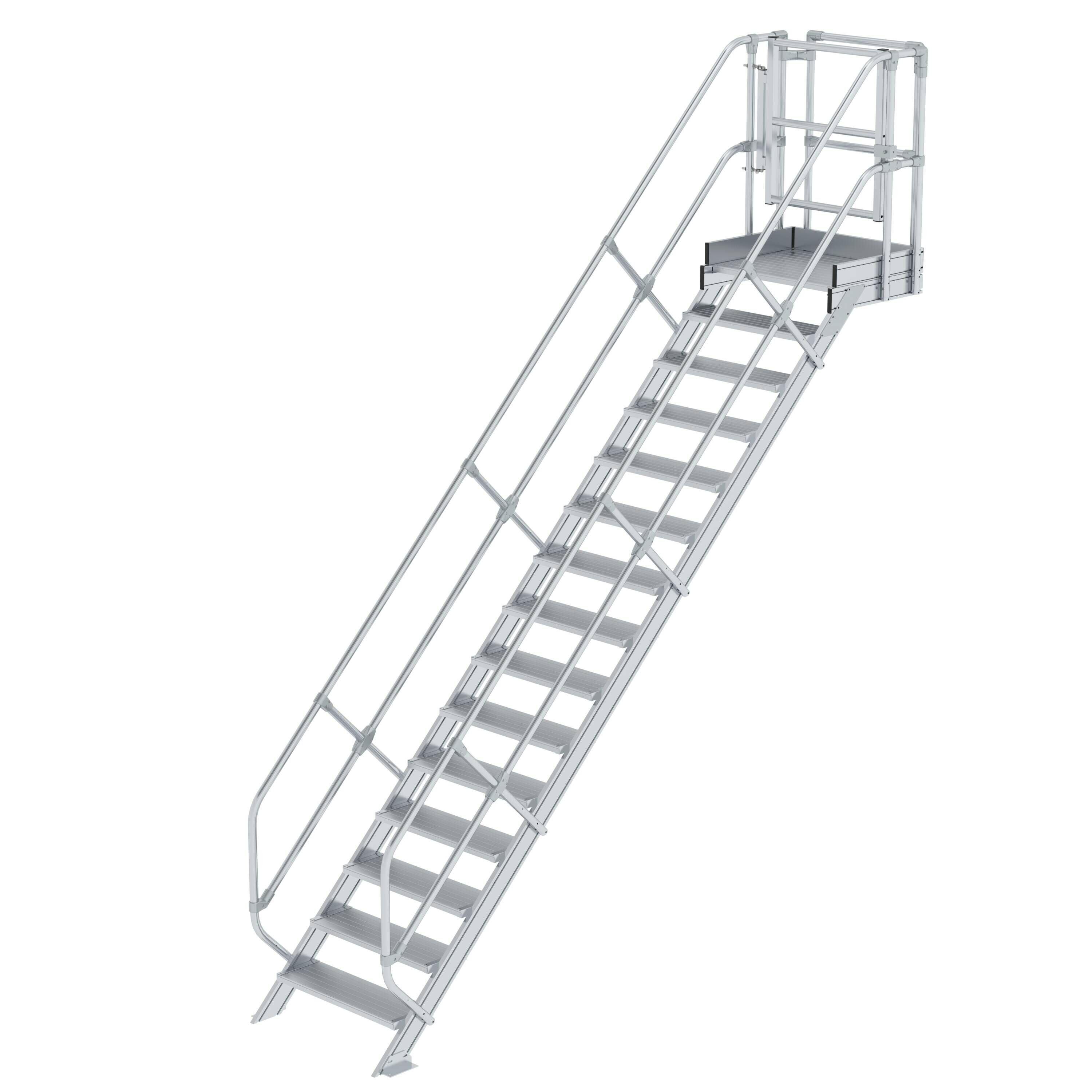 Treppen-Modul Aluminium geriffelt 15 Stufen
