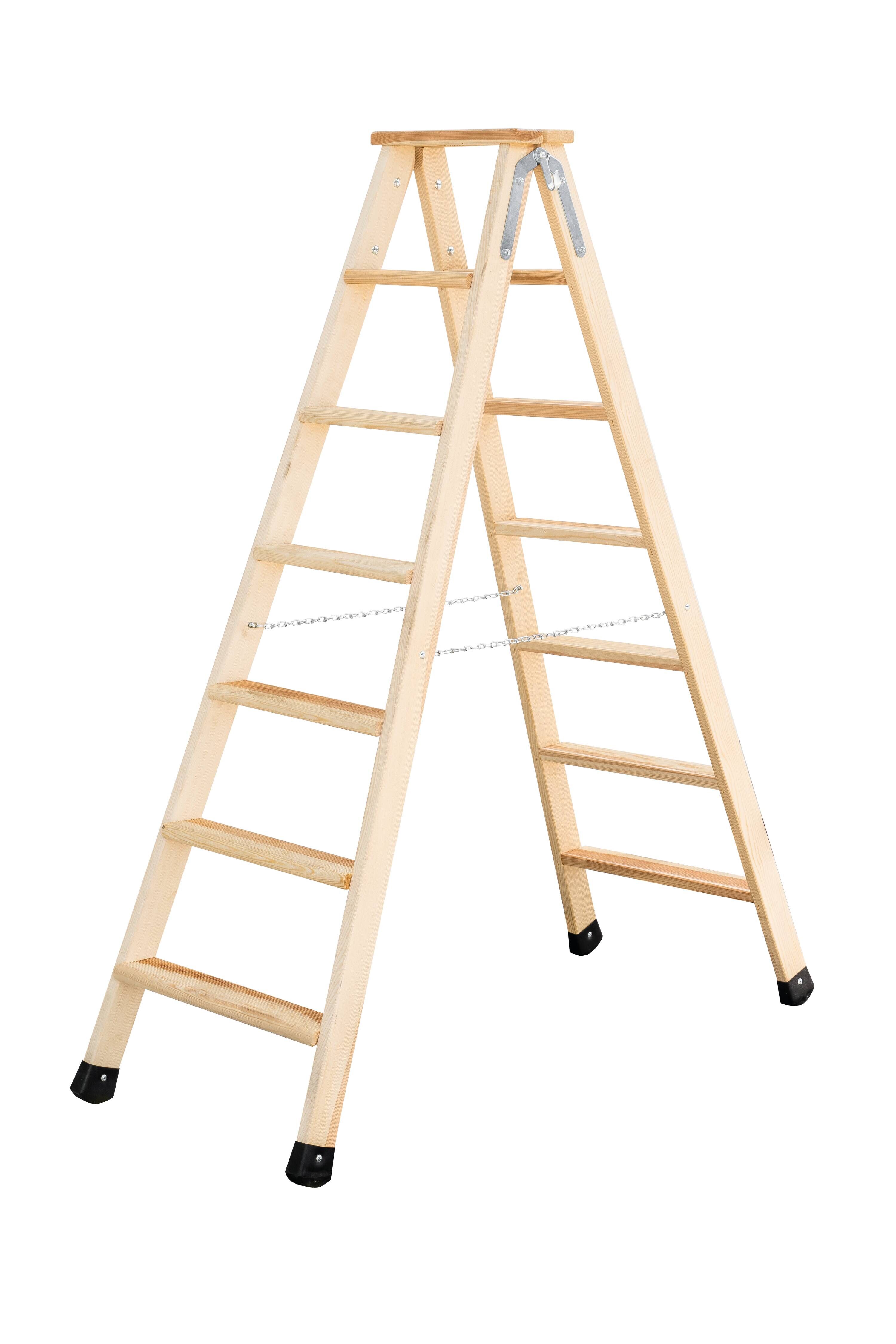 Stufen-Stehleiter Holz 2x7 Stufen