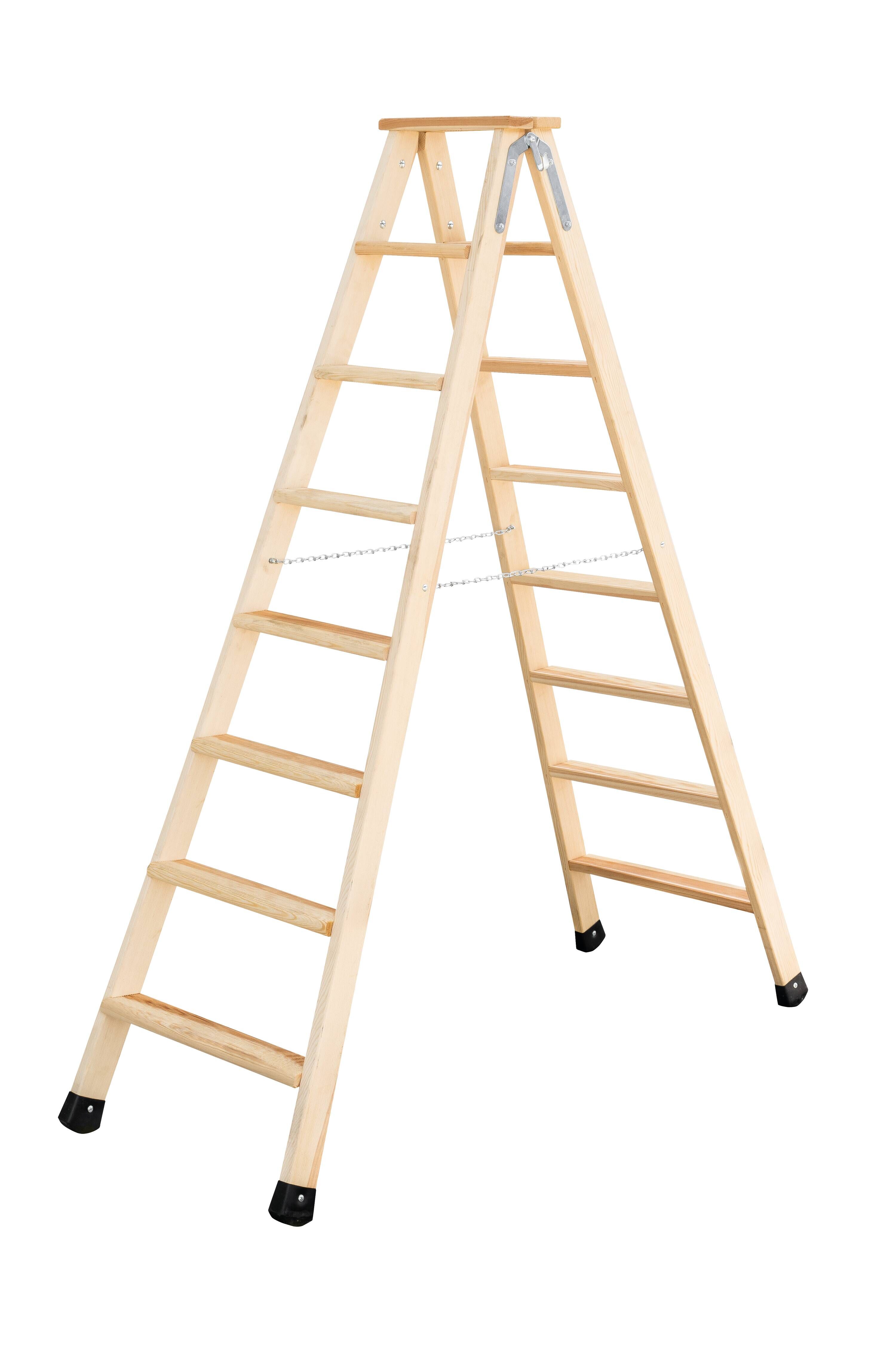 Stufen-Stehleiter Holz 2x8 Stufen