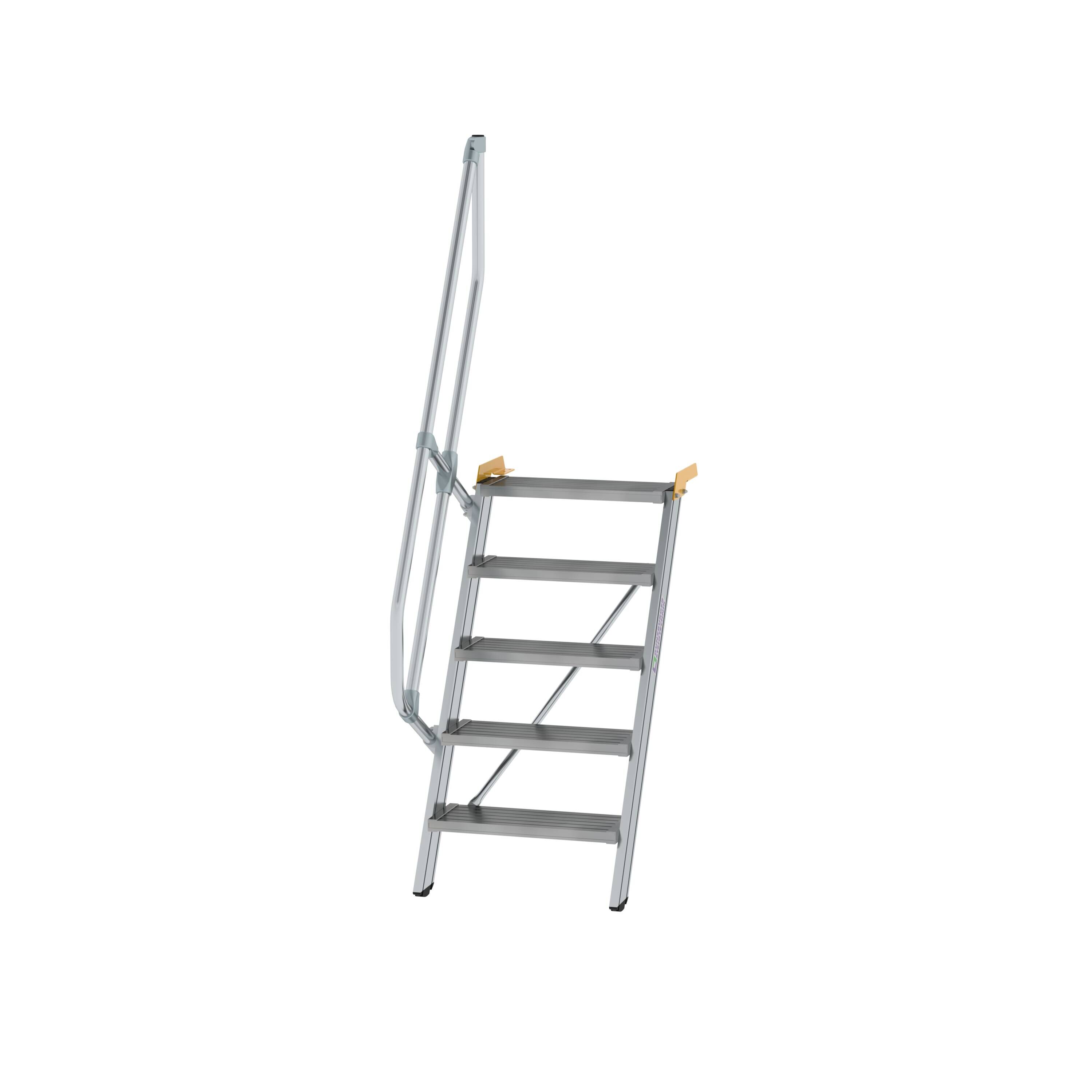 Treppe 60° Stufenbreite 600 mm 5 Stufen Aluminium geriffelt