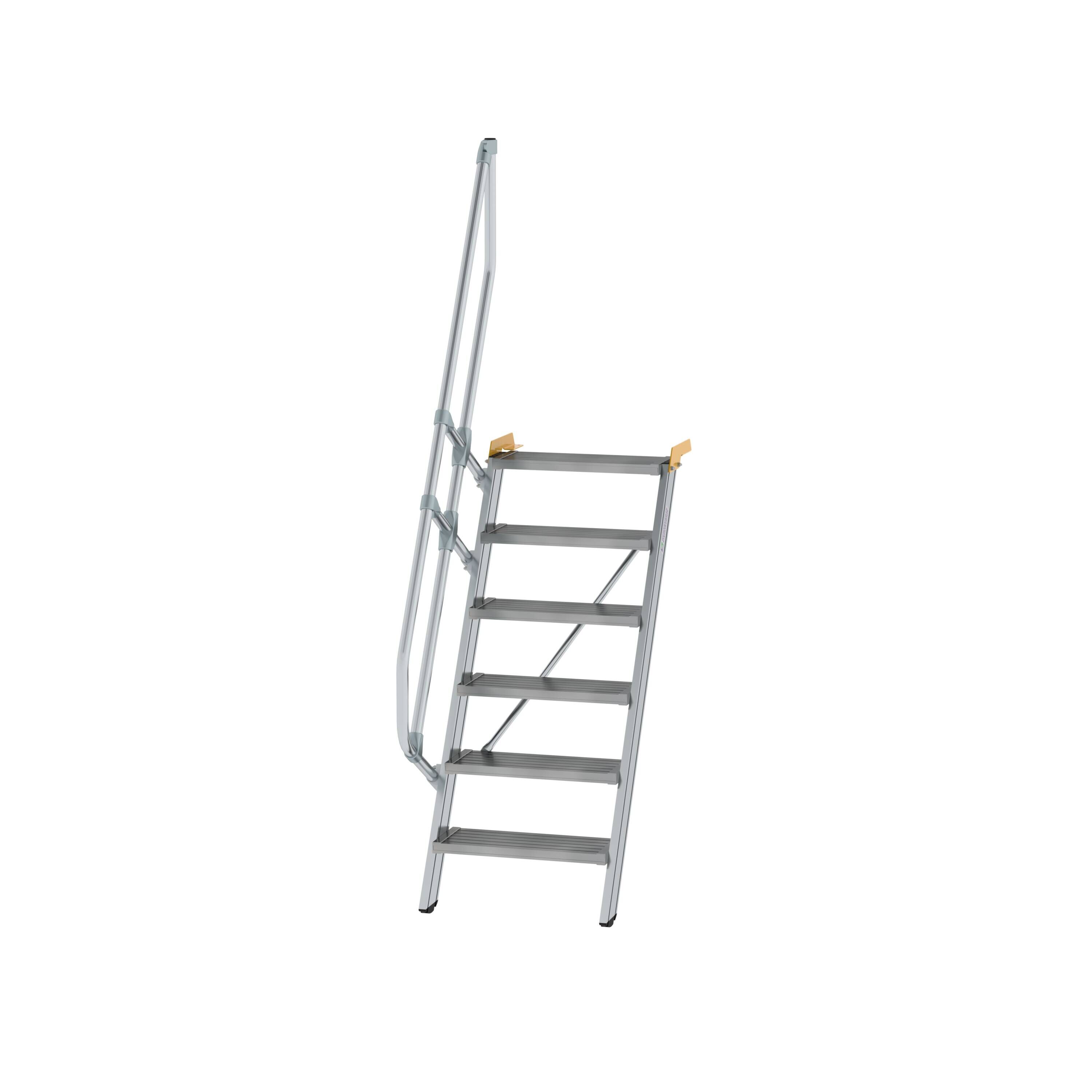 Treppe 60° Stufenbreite 600 mm 6 Stufen Aluminium geriffelt