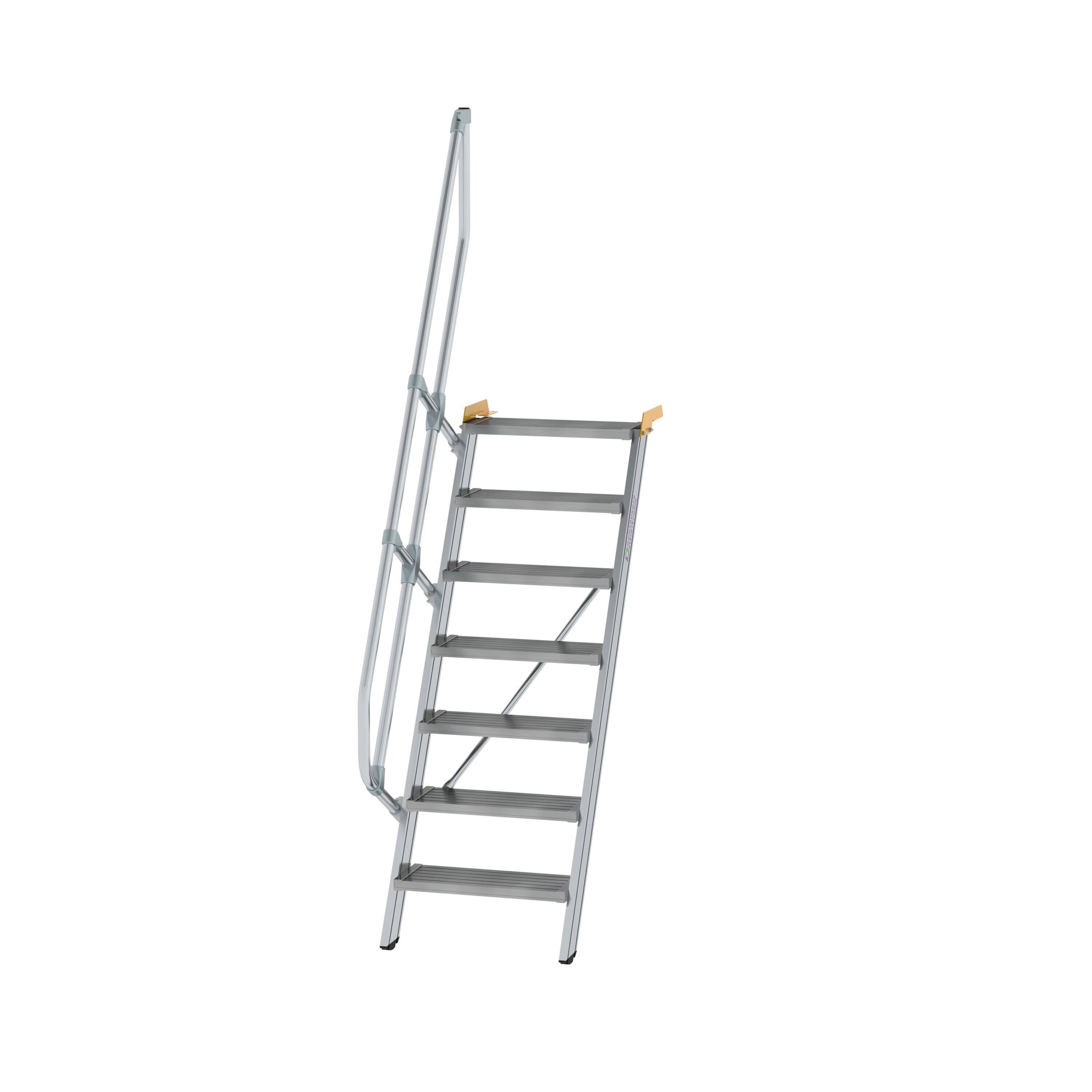 Treppe 60° Stufenbreite 600 mm 7 Stufen Aluminium geriffelt