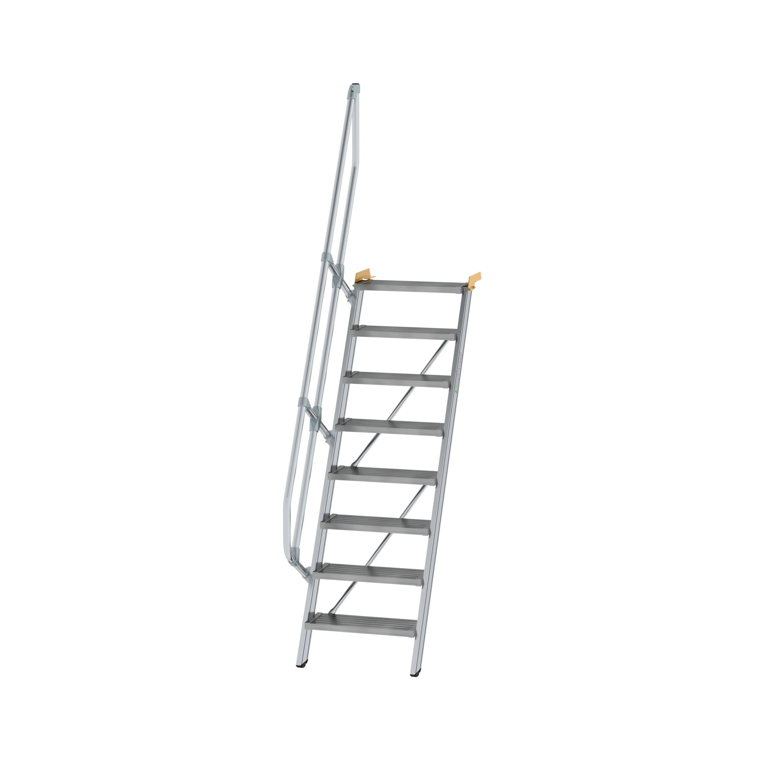 Treppe 60° Stufenbreite 600 mm 8 Stufen Aluminium geriffelt