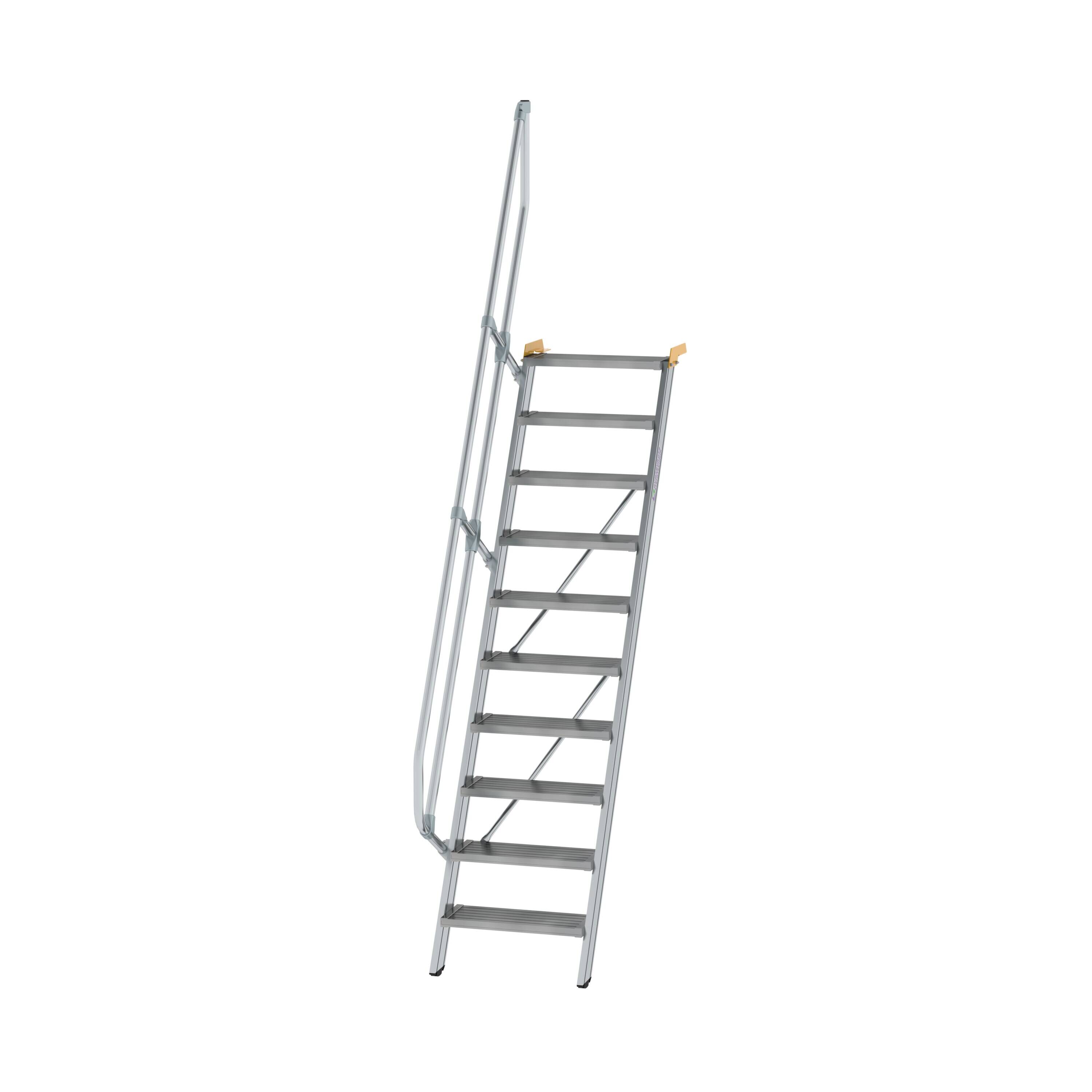 Treppe 60° Stufenbreite 600 mm 10 Stufen Aluminium geriffelt
