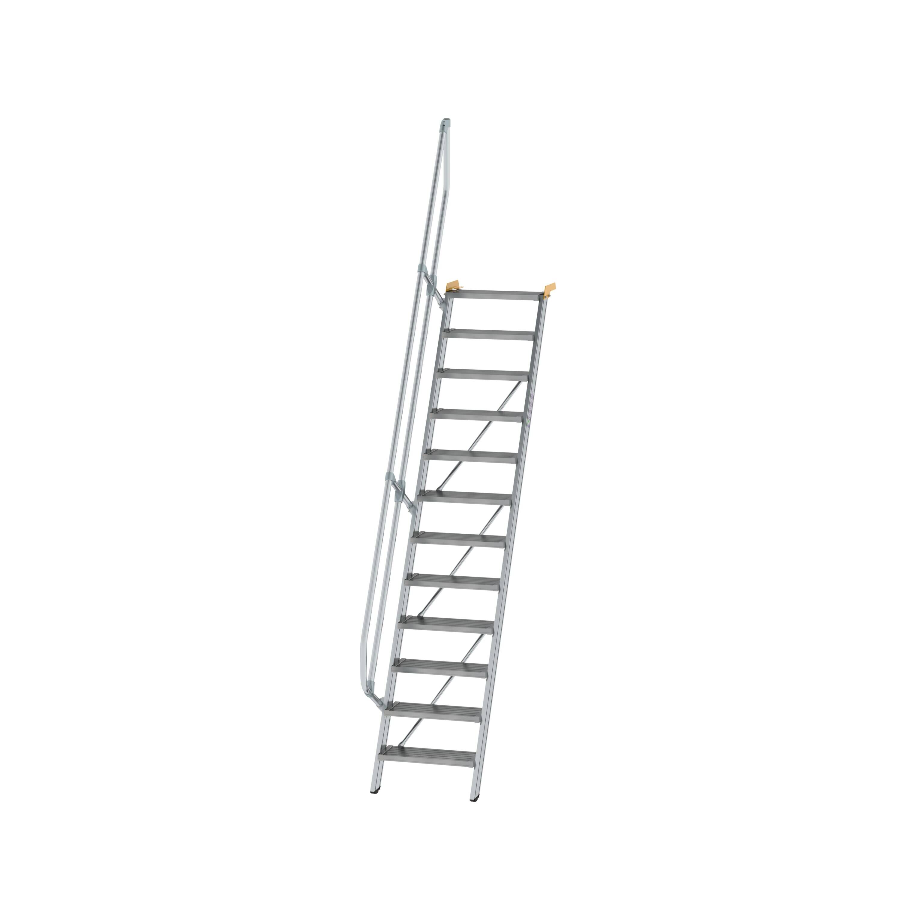 Treppe 60° Stufenbreite 600 mm 12 Stufen Aluminium geriffelt