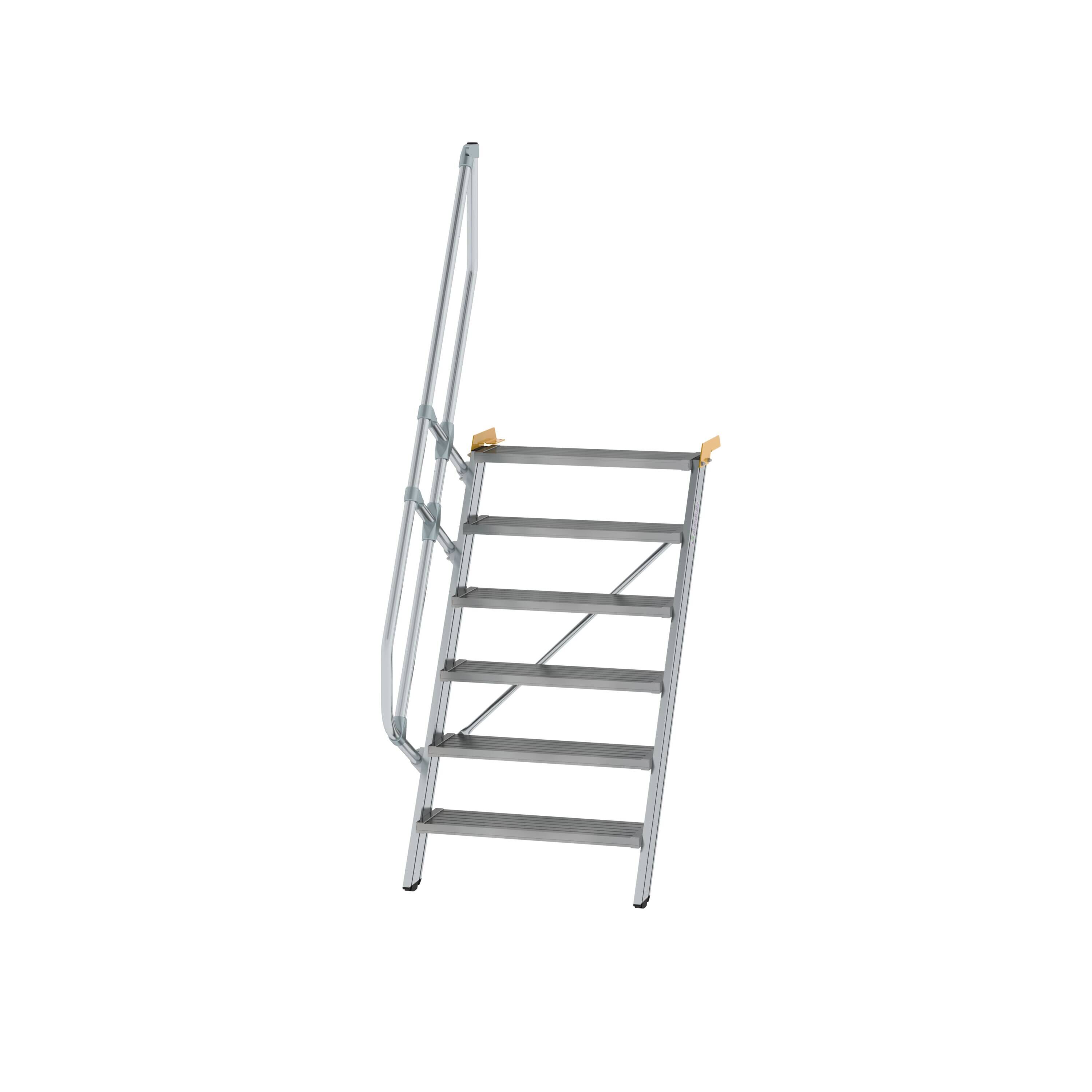 Treppe 60° Stufenbreite 800 mm 6 Stufen Aluminium geriffelt