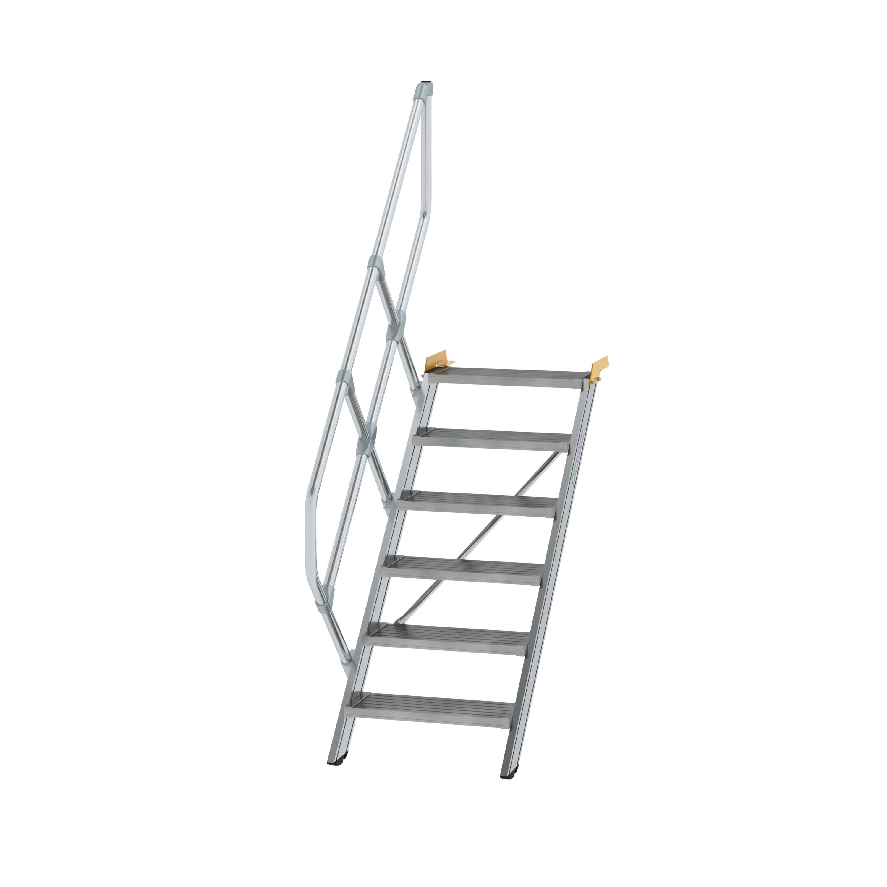 Treppe 45° Stufenbreite 600 mm 6 Stufen Aluminium geriffelt