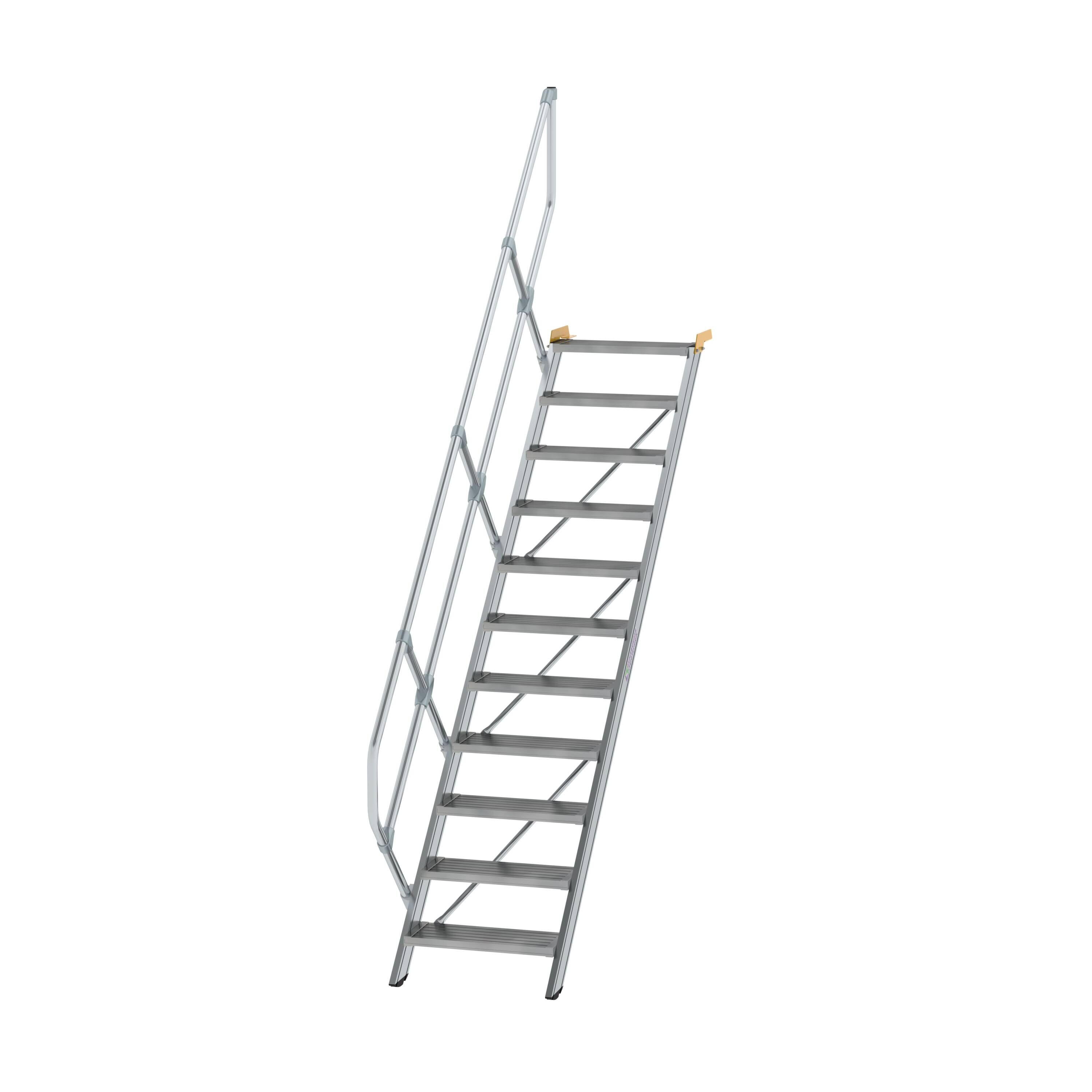 Treppe 45° Stufenbreite 600 mm 11 Stufen Aluminium geriffelt
