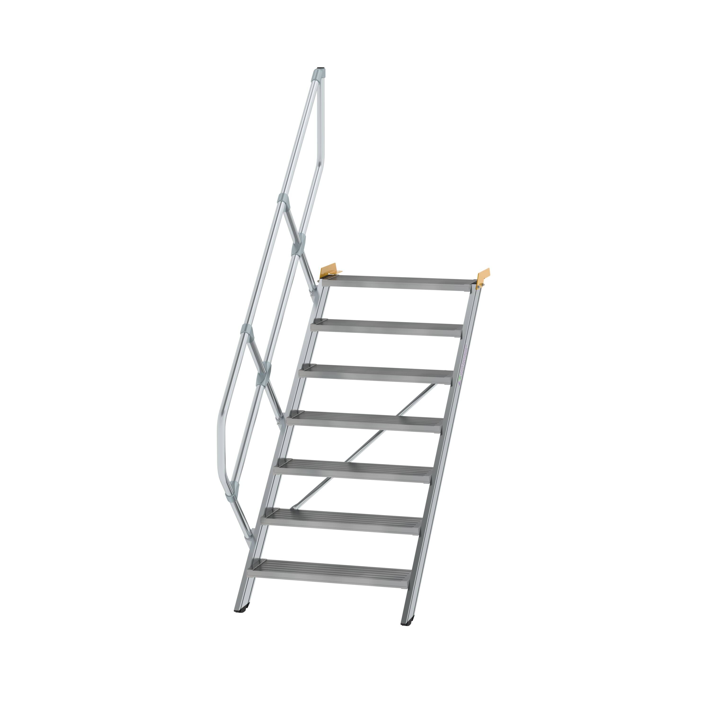 Treppe 45° Stufenbreite 800 mm 7 Stufen Aluminium geriffelt