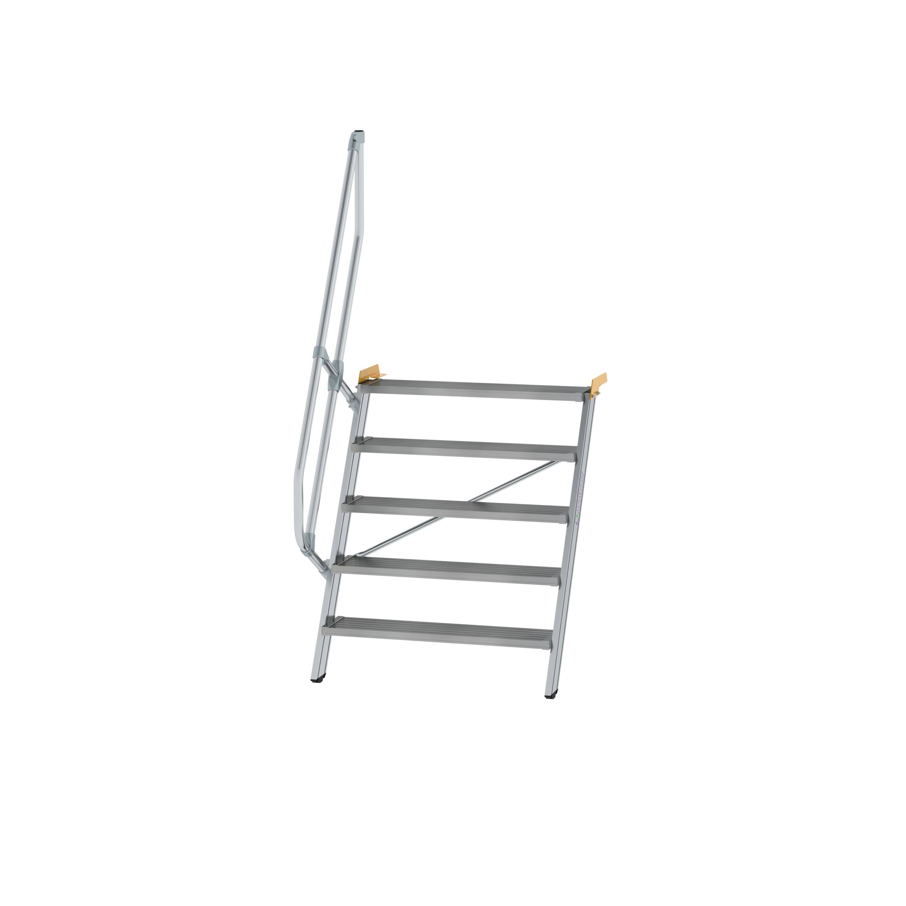 Treppe 60° Stufenbreite 1000 mm 5 Stufen Aluminium geriffelt