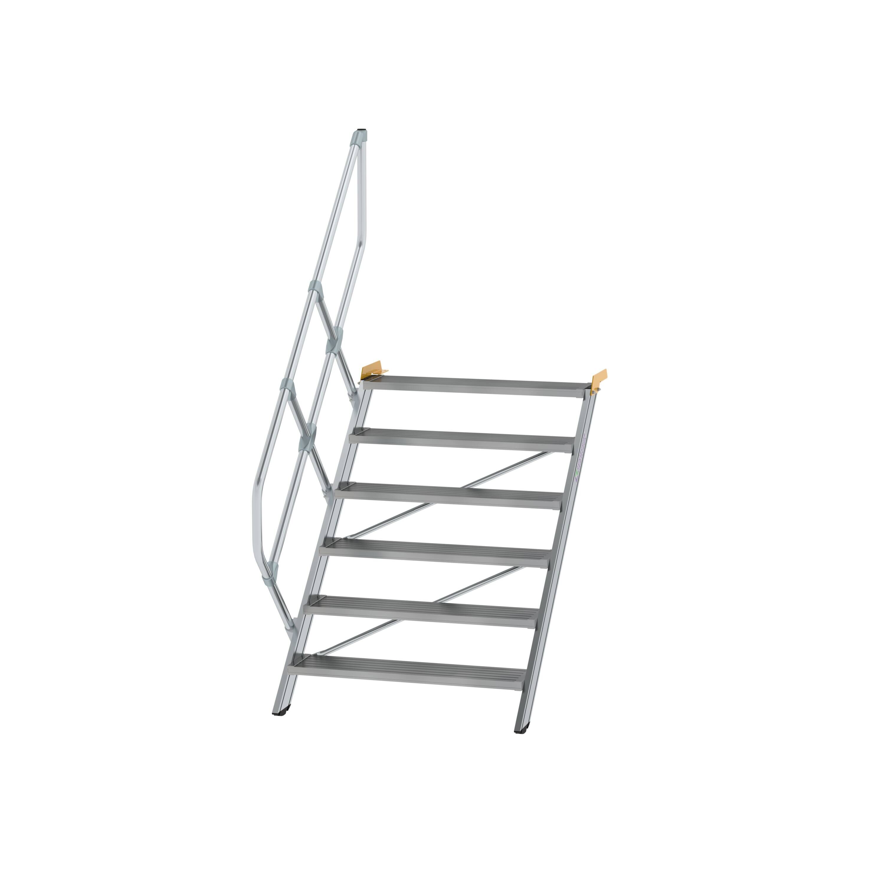 Treppe 45° Stufenbreite 1000 mm 6 Stufen Aluminium geriffelt