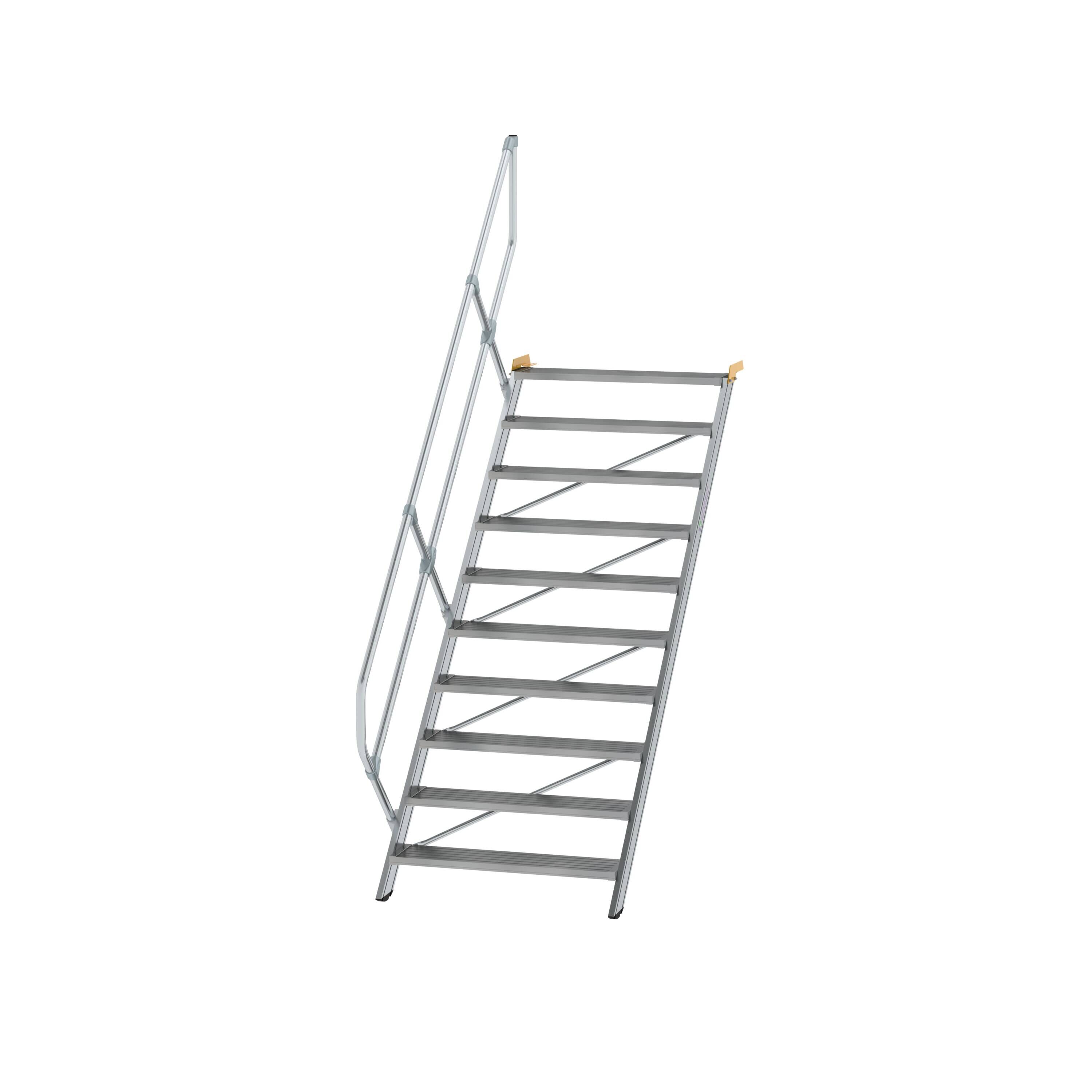 Treppe 45° Stufenbreite 1000 mm 11 Stufen Aluminium geriffelt