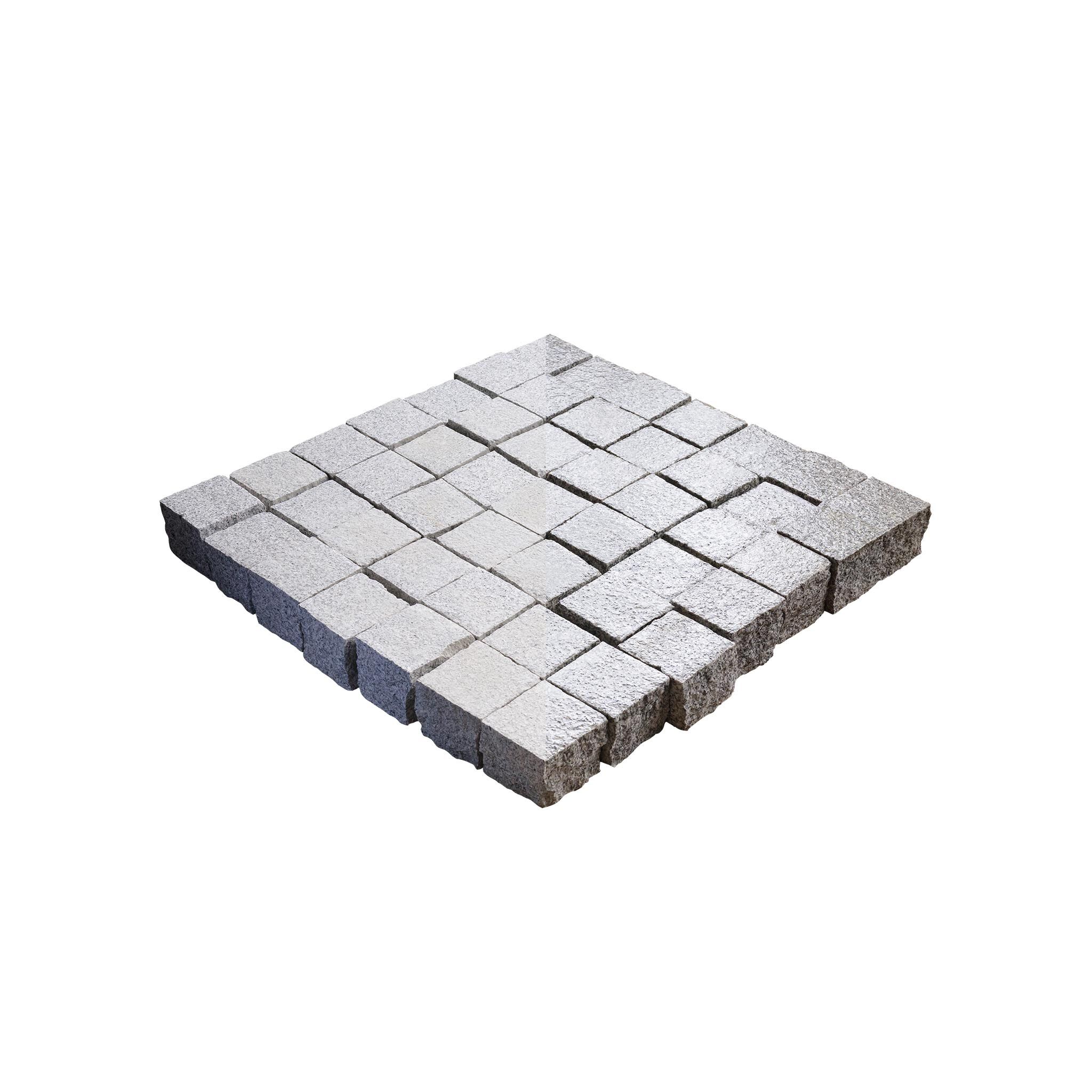 Pflastersteine, Granit grau geflammt, 10x10x8 cm