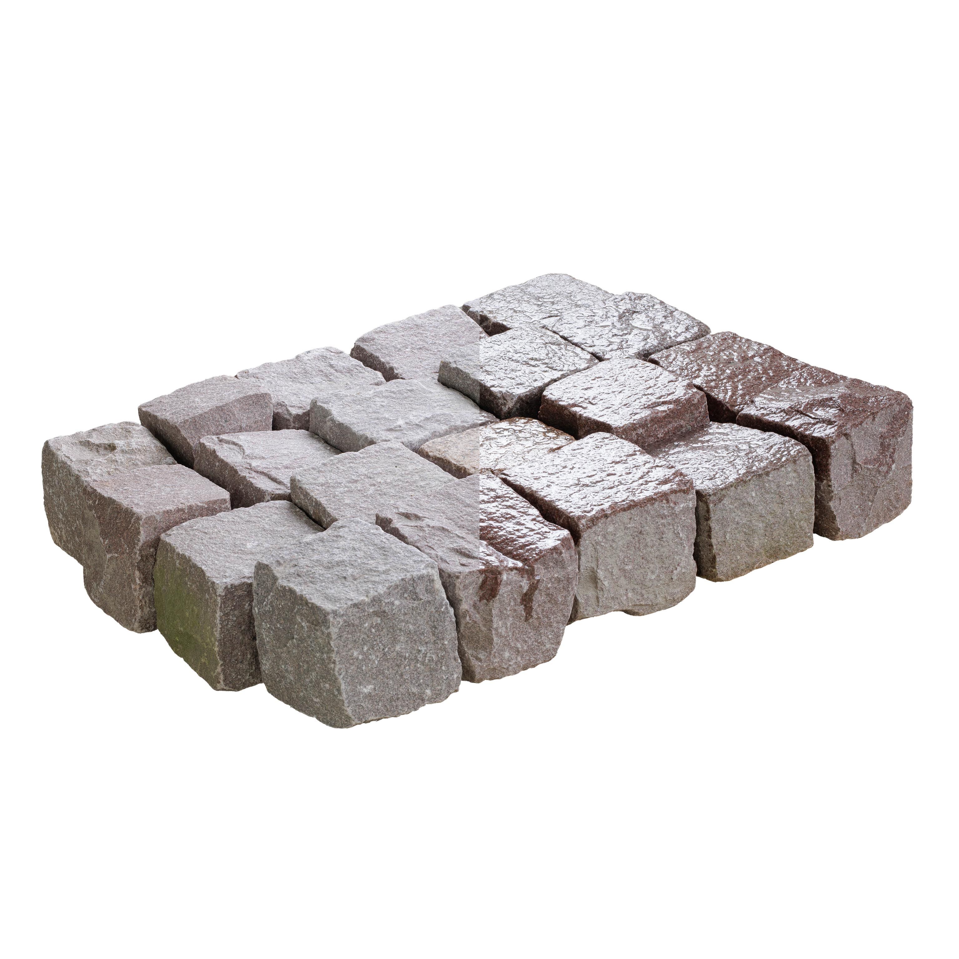 Pflastersteine, Granit rot/braun (Indisch), 15-17x0x0 cm