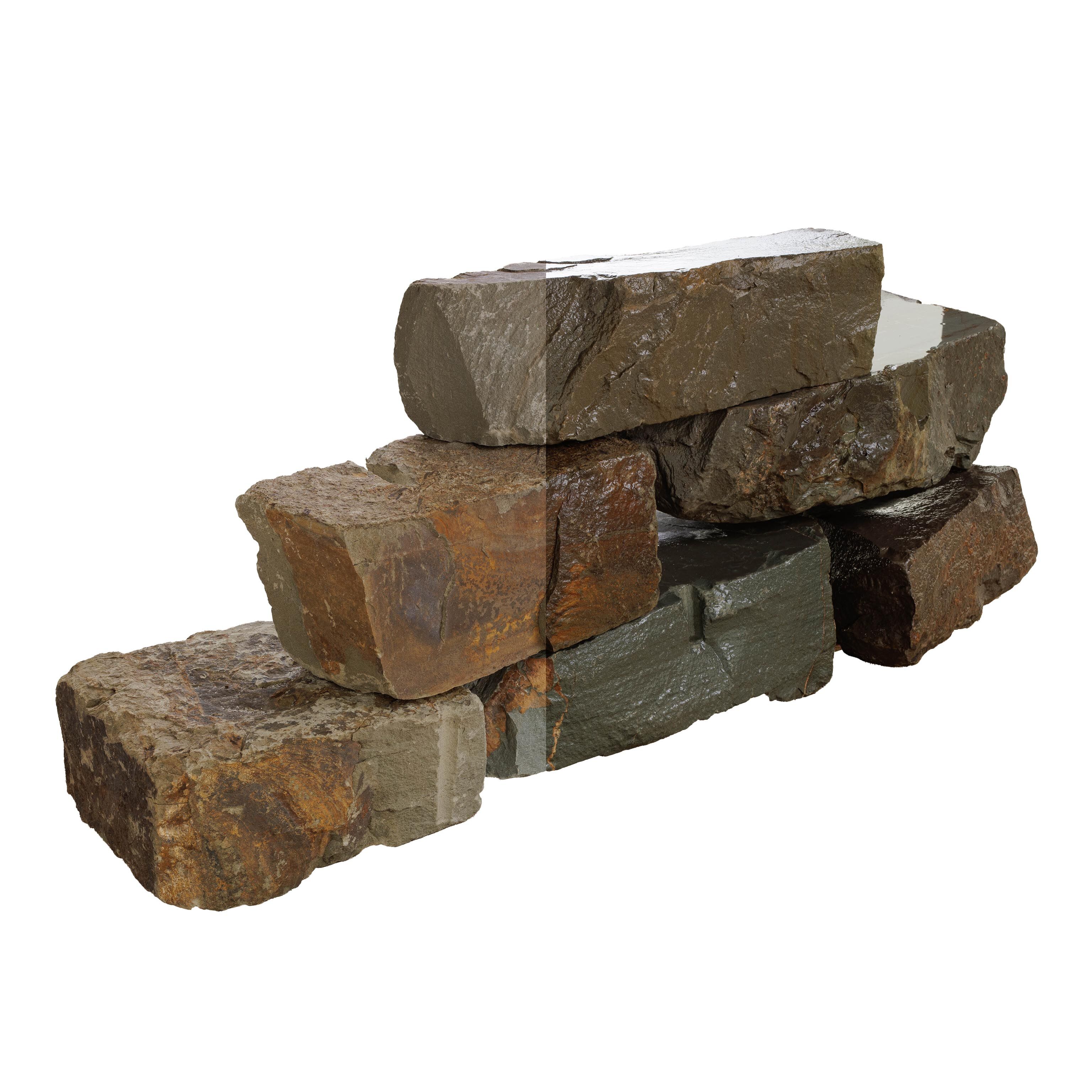 Mauersteine, Grauwacke grau/braun gespalten, 10-20x20-30x20-60 cm
