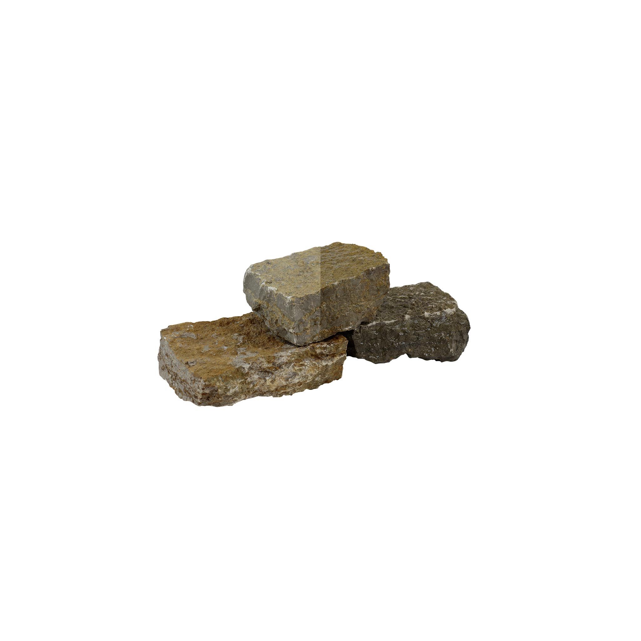 Mauersteine, Muschelkalk grau/braun gespalten, 8-14x15-20x15-30 cm
