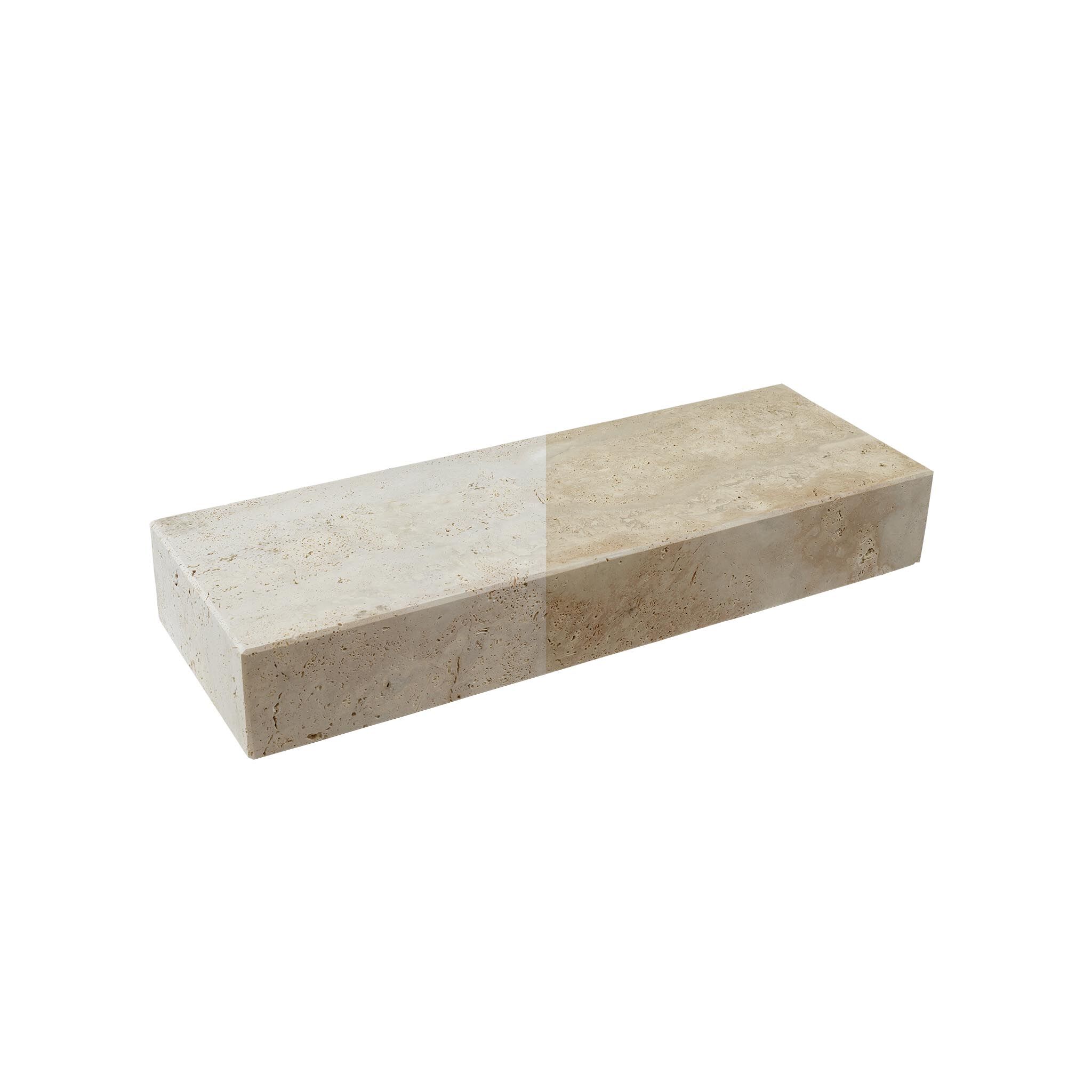 Blockstufen, Travertin beige (Classic)  gesägt & geschliffen, getrommelt, 15x35x100 cm